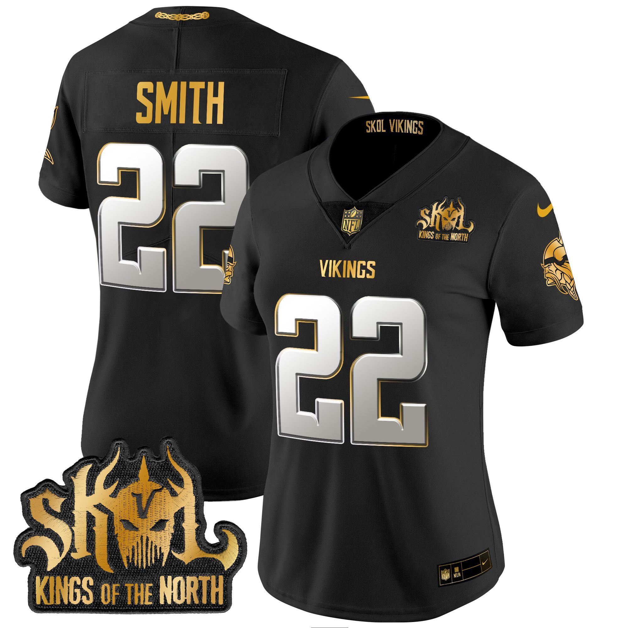 Women's Minnesota Vikings 2024 Winter Warrior Skol Patch Gold Vapor Limited Jersey - All Stitched - Image 18