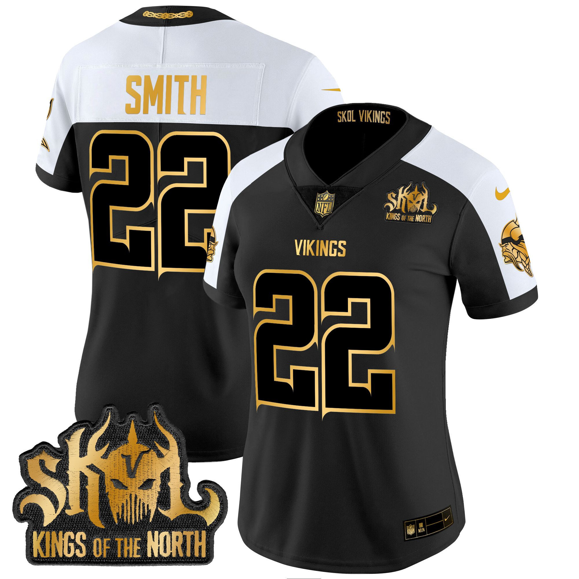 Women's Minnesota Vikings 2024 Winter Warrior Skol Patch Gold Vapor Limited Jersey - All Stitched - Image 27