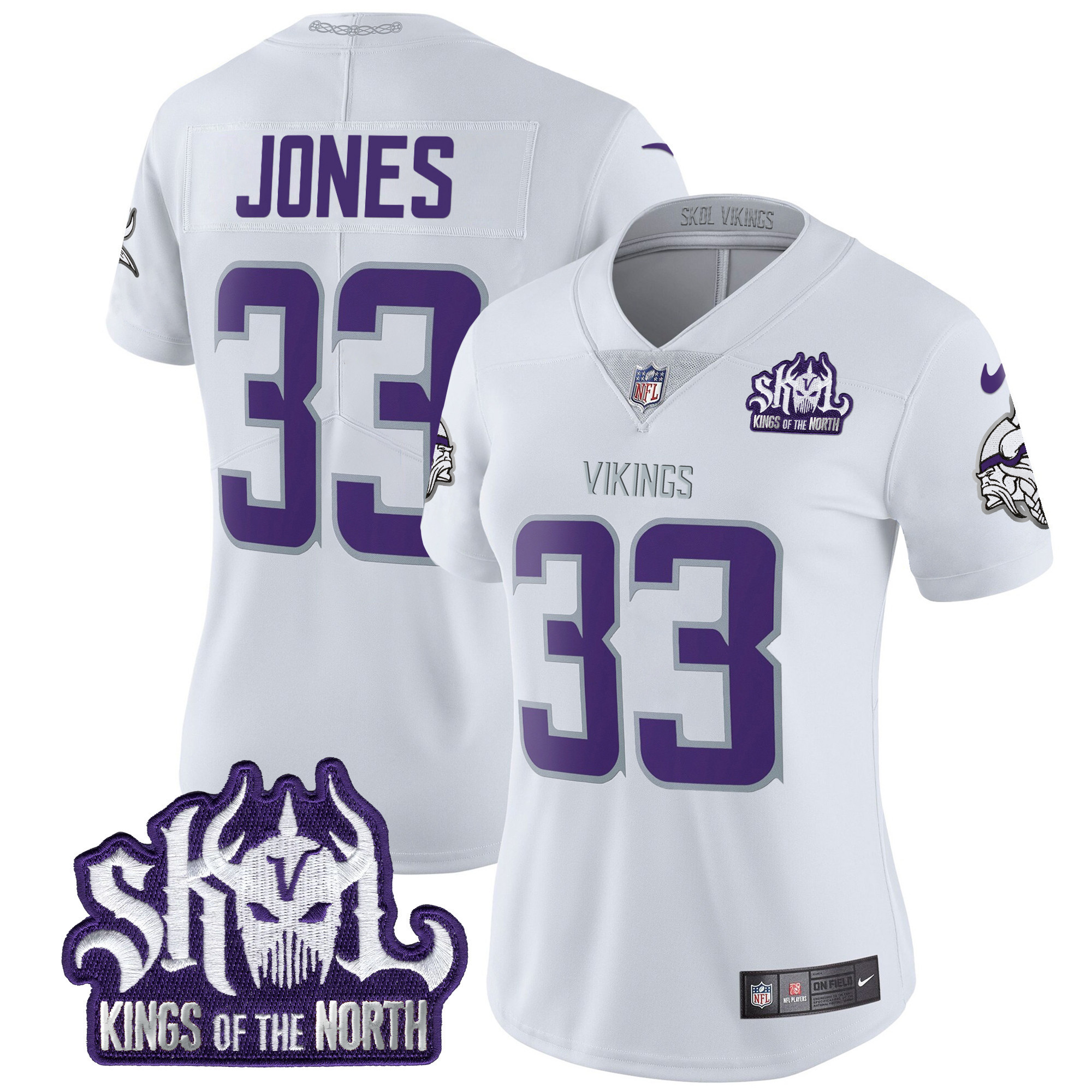 Women's Minnesota Vikings King Of The North Patch Throwback Vapor Limited Jersey - All Stitched - Image 41