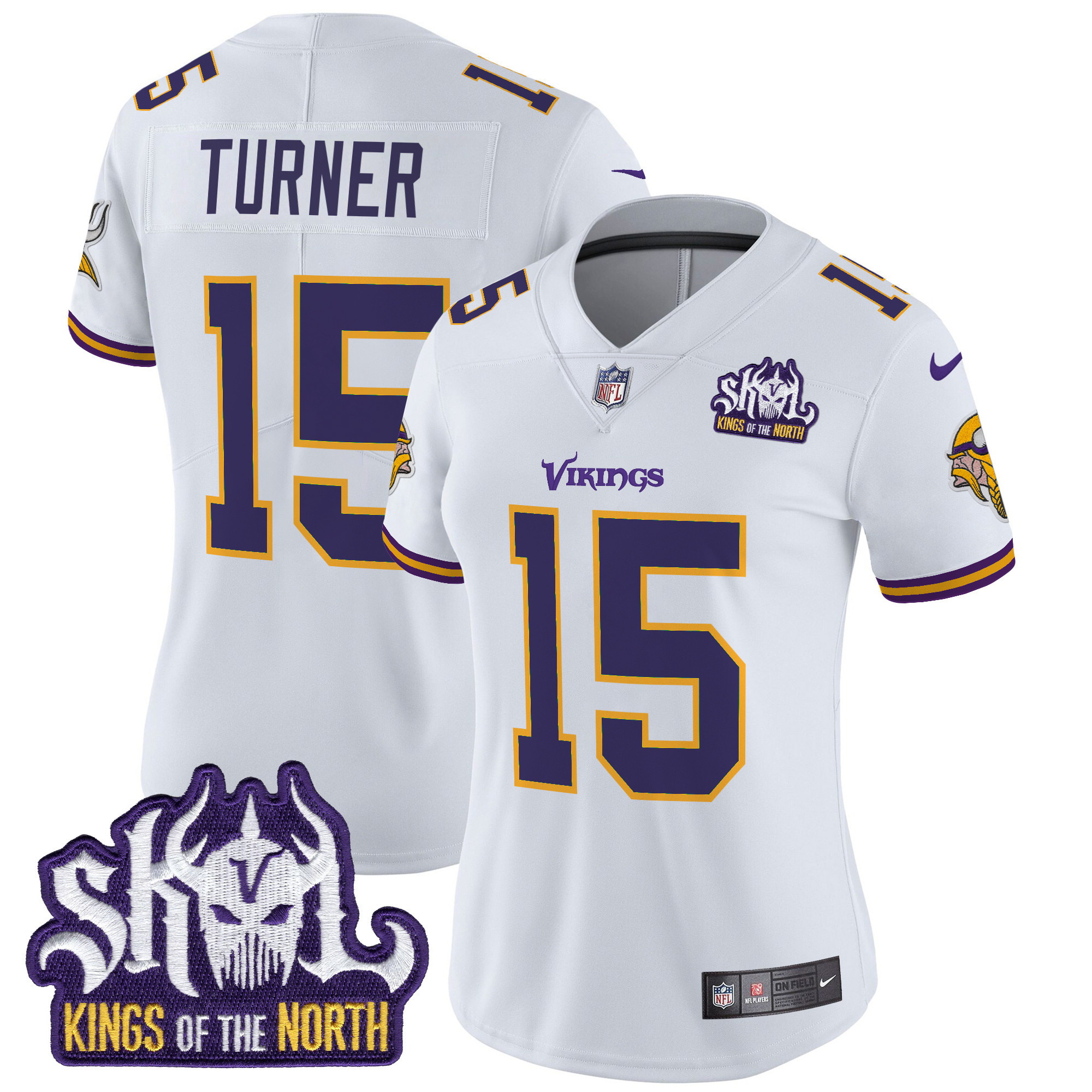Women's Minnesota Vikings King Of The North Patch Throwback Vapor Limited Jersey - All Stitched - Image 31