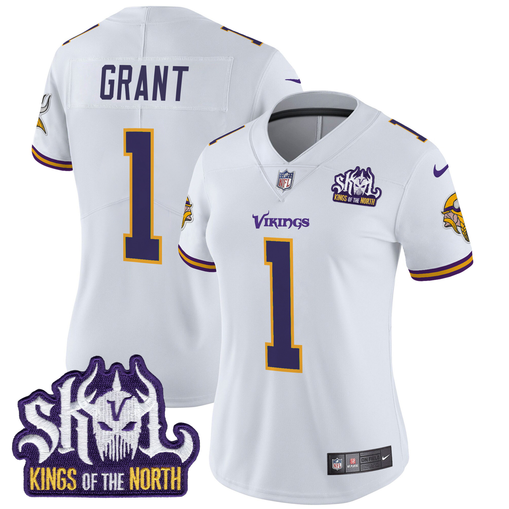 Women's Minnesota Vikings King Of The North Patch Throwback Vapor Limited Jersey - All Stitched - Image 33