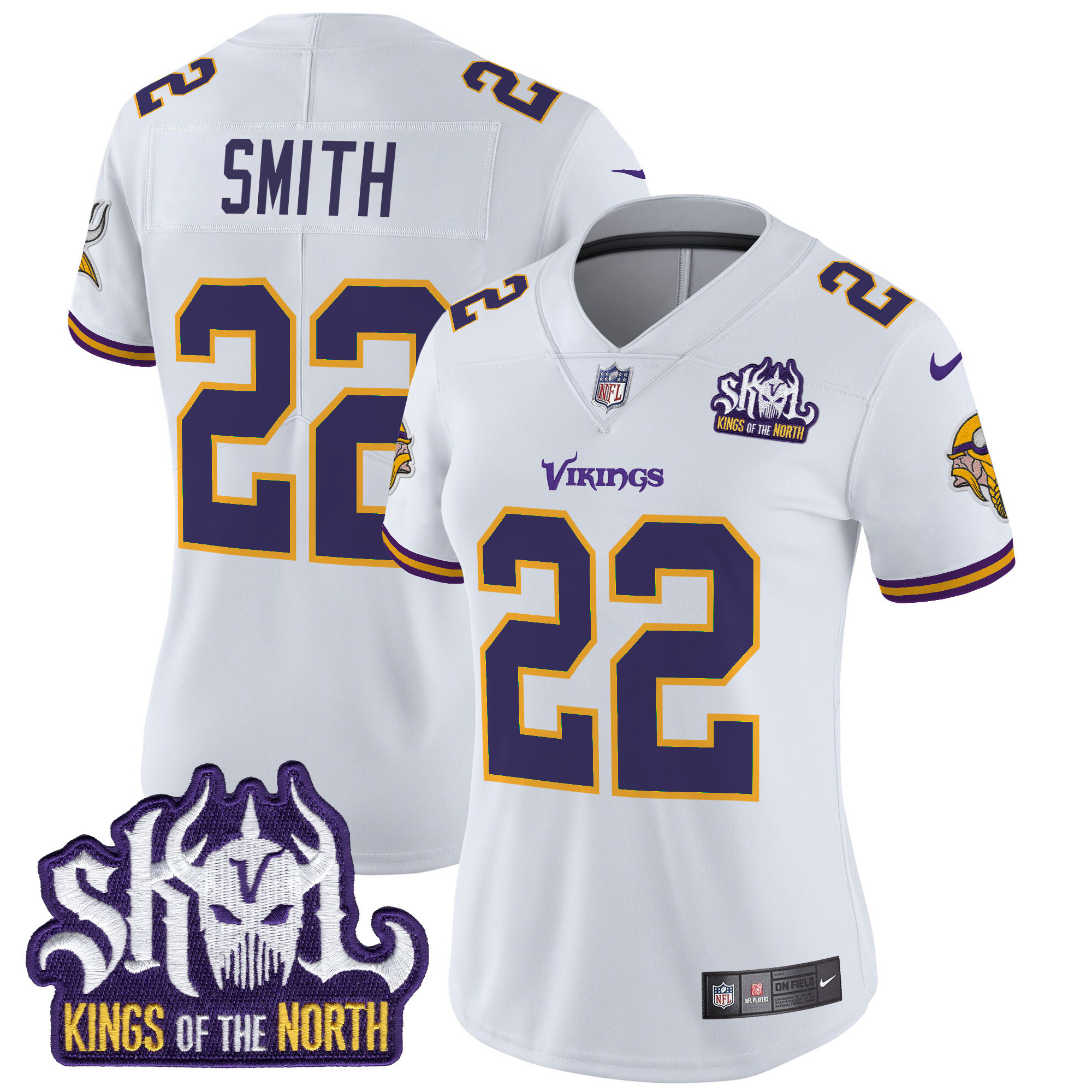 Women's Minnesota Vikings King Of The North Patch Throwback Vapor Limited Jersey - All Stitched - Image 34