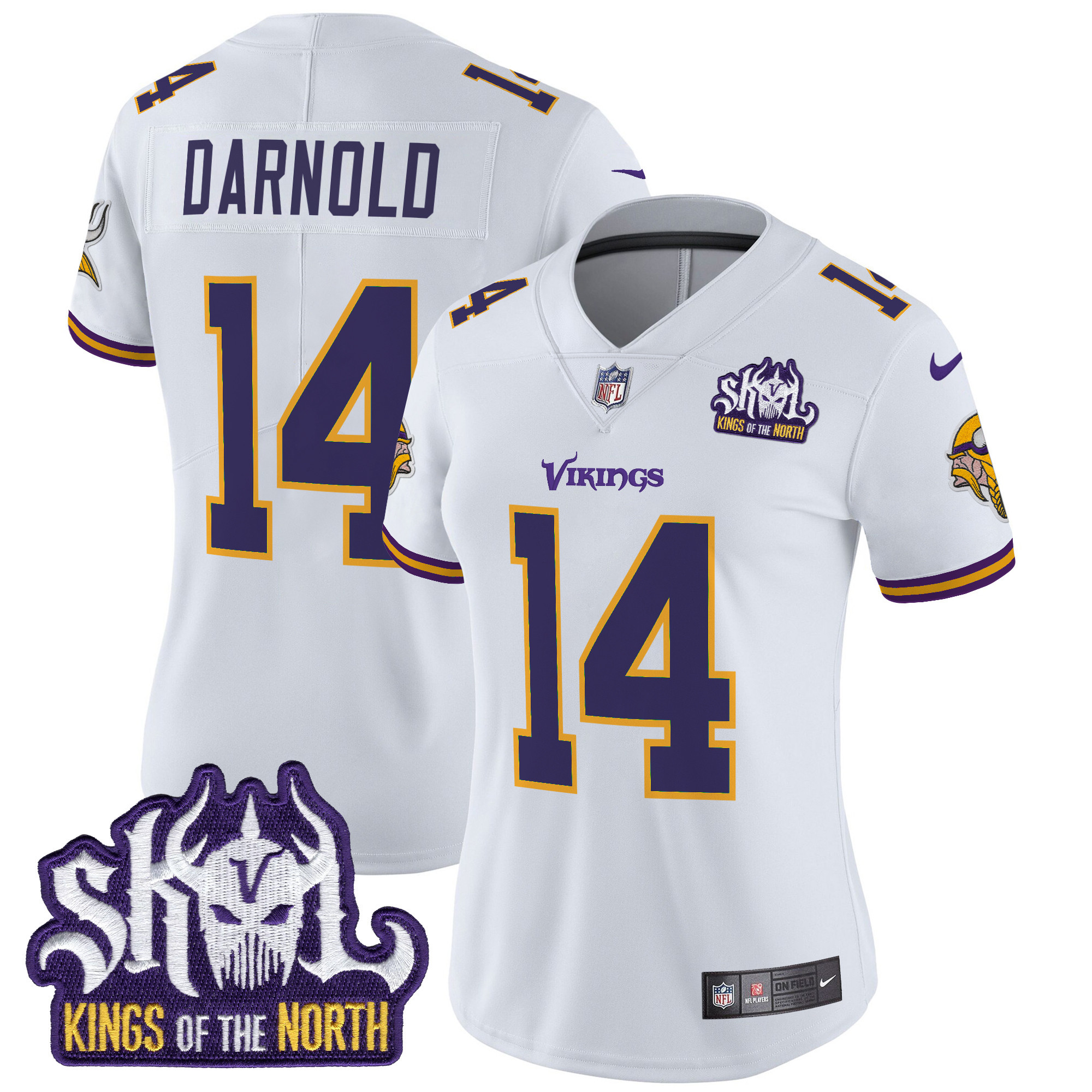 Women's Minnesota Vikings King Of The North Patch Throwback Vapor Limited Jersey - All Stitched - Image 28