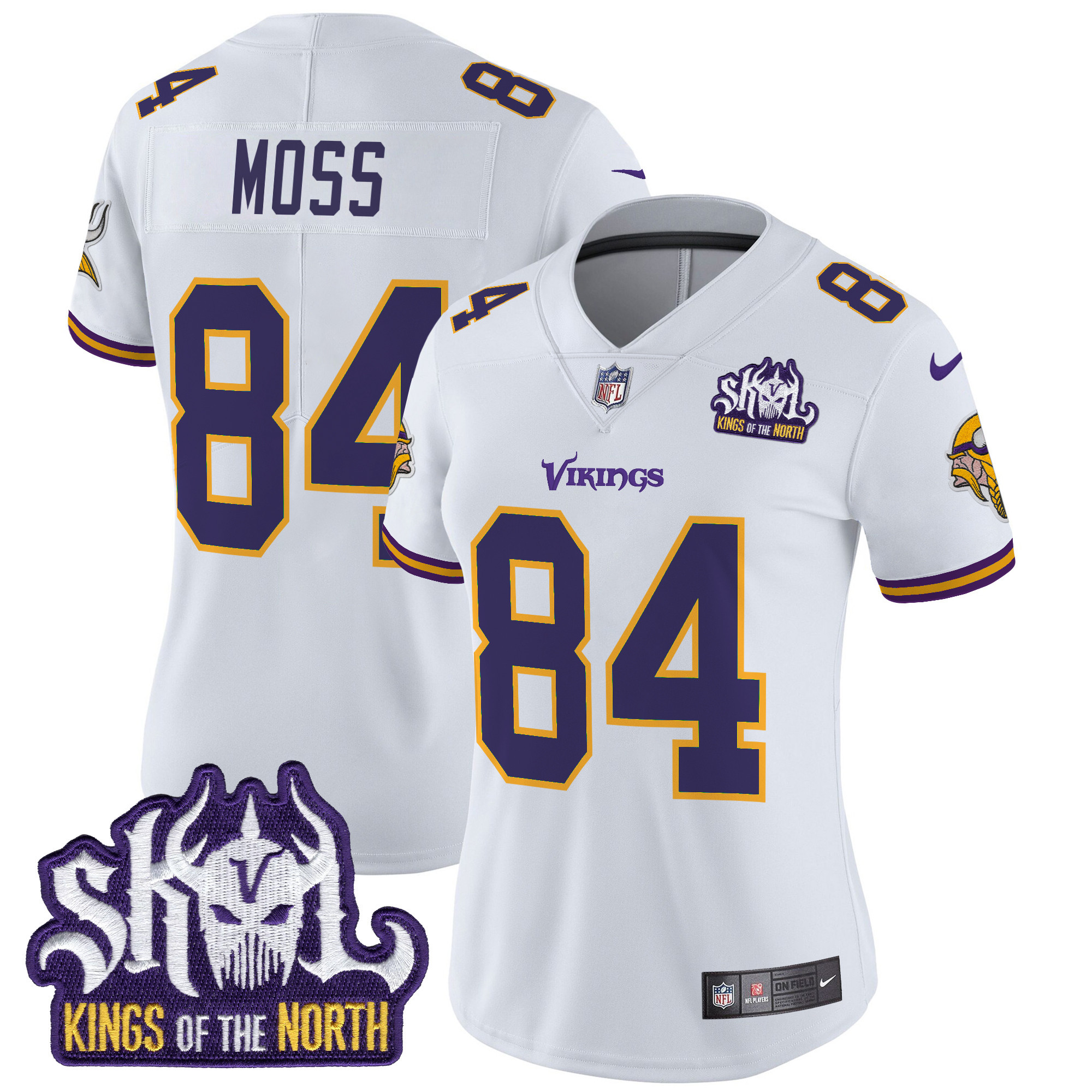 Women's Minnesota Vikings King Of The North Patch Throwback Vapor Limited Jersey - All Stitched - Image 36