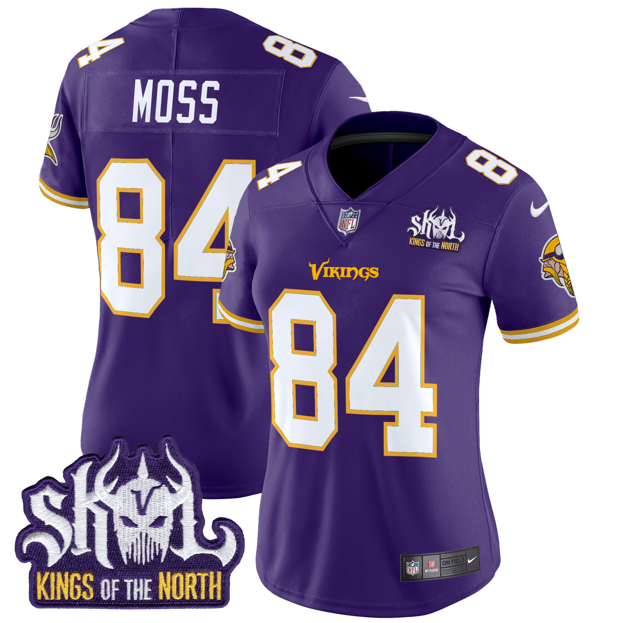 Women's Minnesota Vikings King Of The North Patch Throwback Vapor Limited Jersey - All Stitched - Image 27