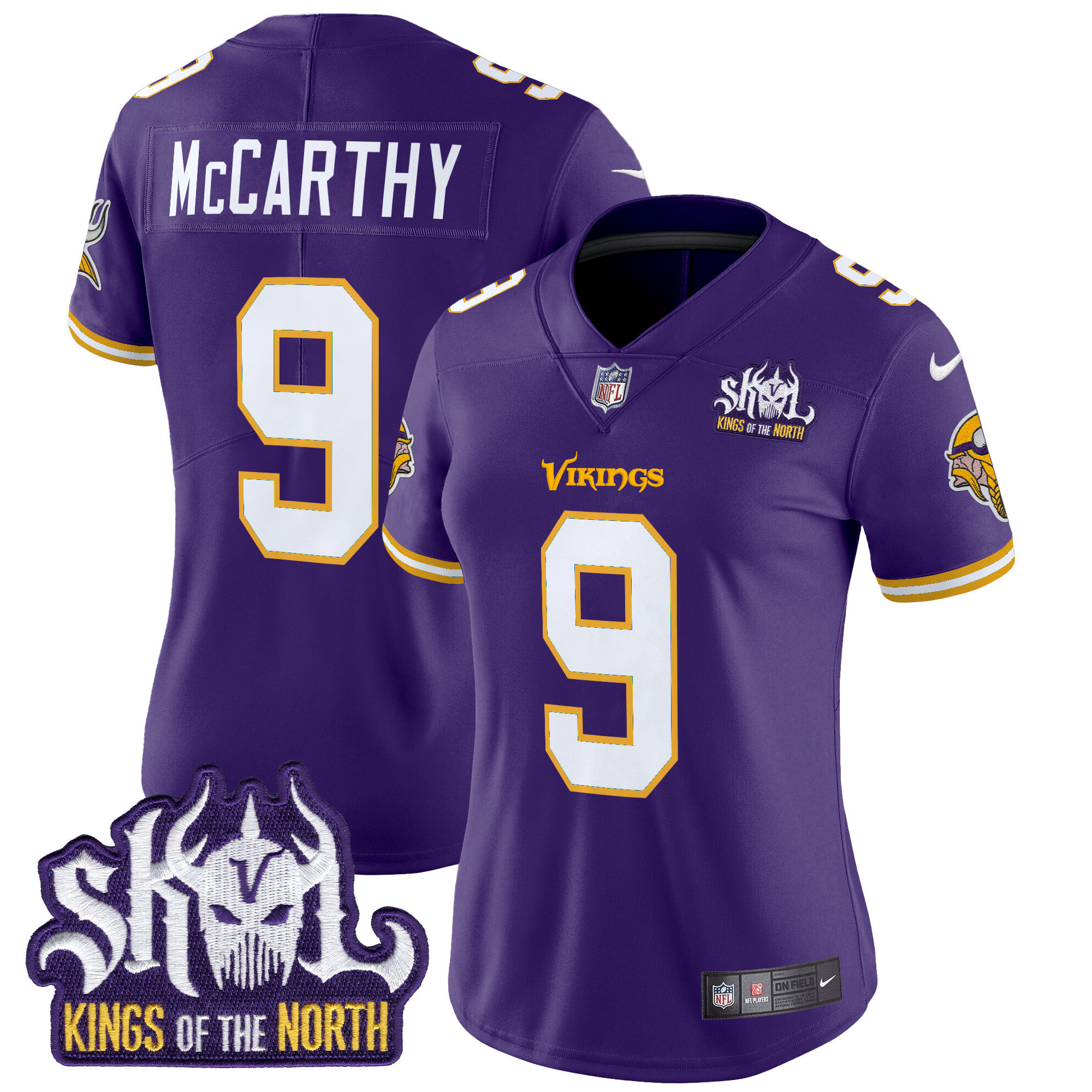 Women's Minnesota Vikings King Of The North Patch Throwback Vapor Limited Jersey - All Stitched - Image 21