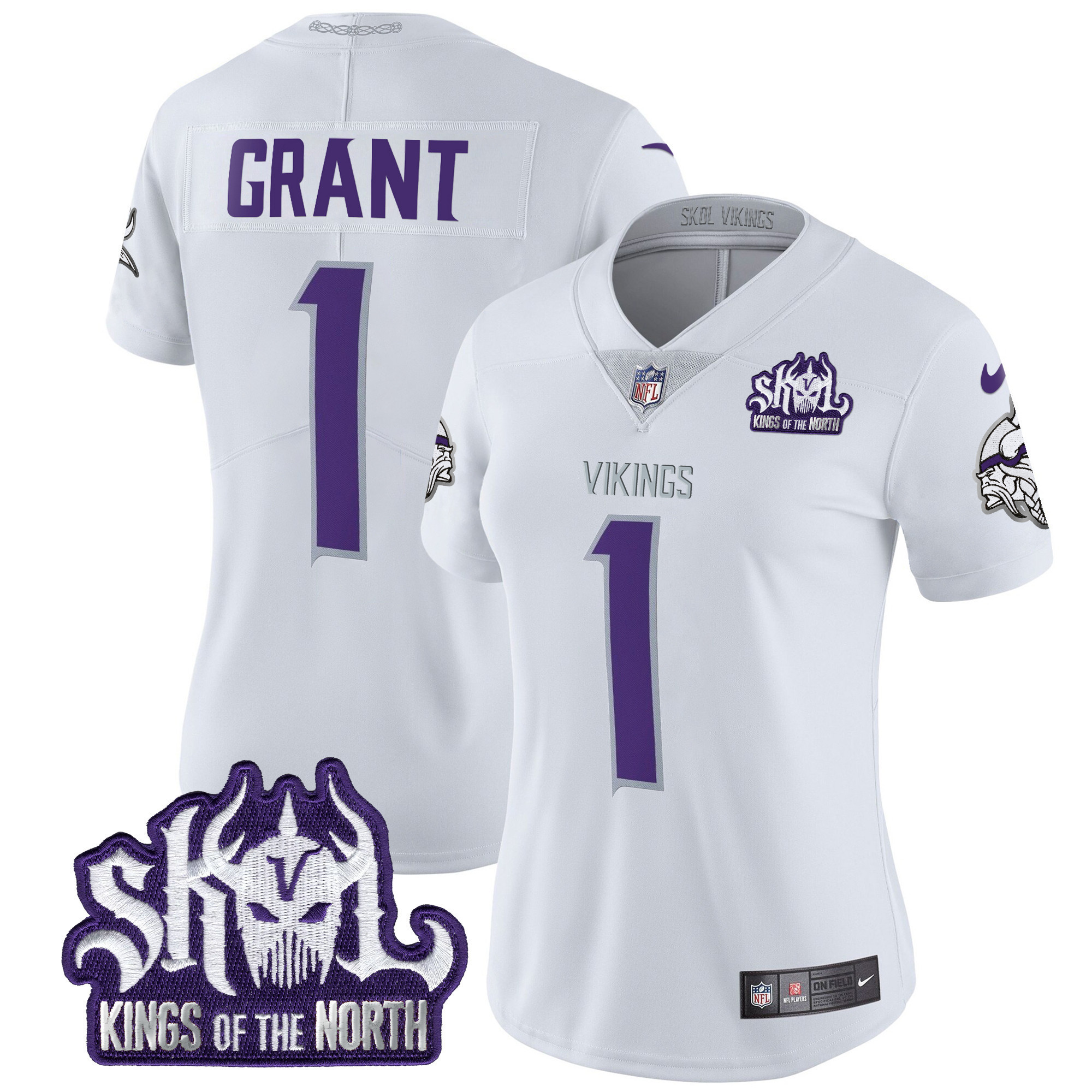 Women's Minnesota Vikings King Of The North Patch Throwback Vapor Limited Jersey - All Stitched - Image 42