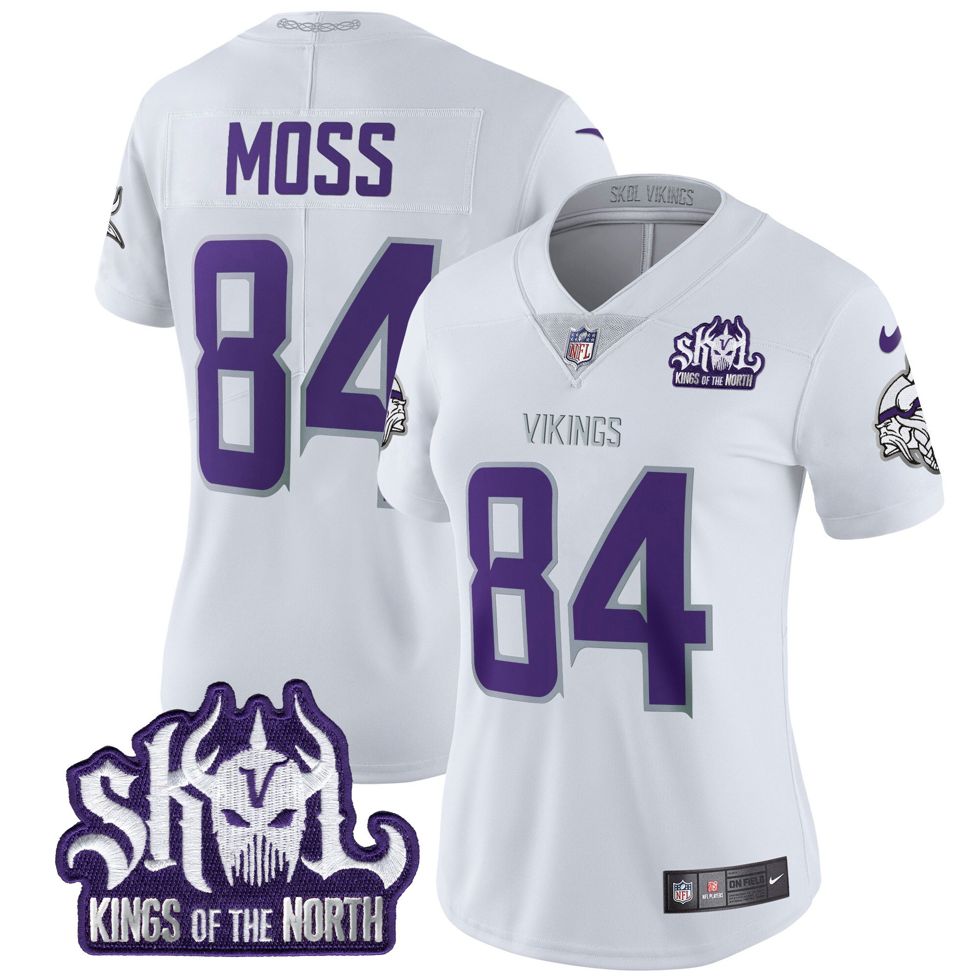 Women's Minnesota Vikings King Of The North Patch Throwback Vapor Limited Jersey - All Stitched - Image 45