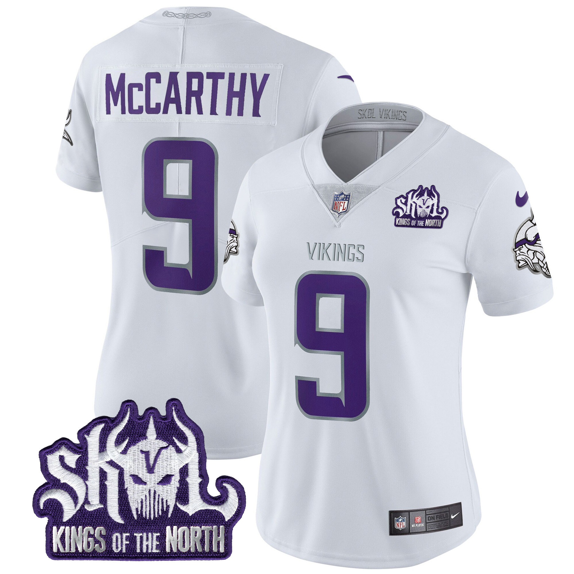 Women's Minnesota Vikings King Of The North Patch Throwback Vapor Limited Jersey - All Stitched - Image 39