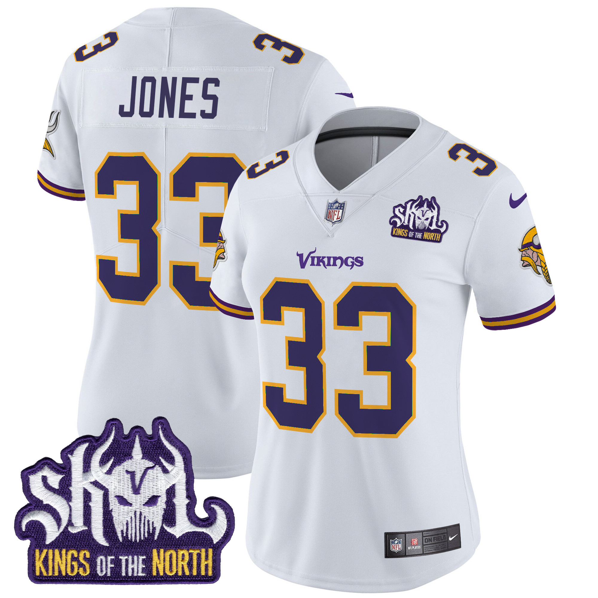 Women's Minnesota Vikings King Of The North Patch Throwback Vapor Limited Jersey - All Stitched - Image 32