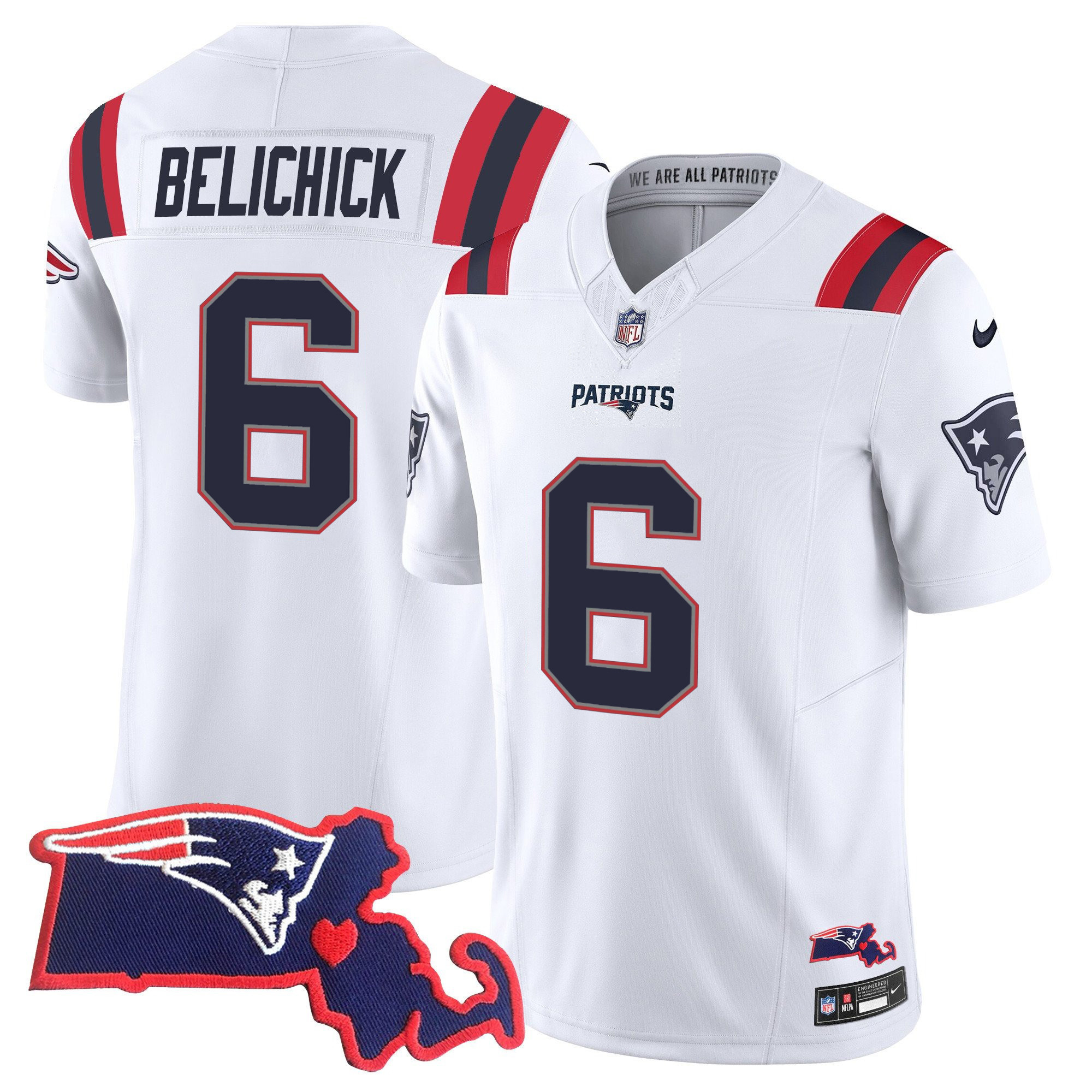Women's New England Patriots Bill Belichick 6x Champions Vapor Jersey - All Stitched - Image 29