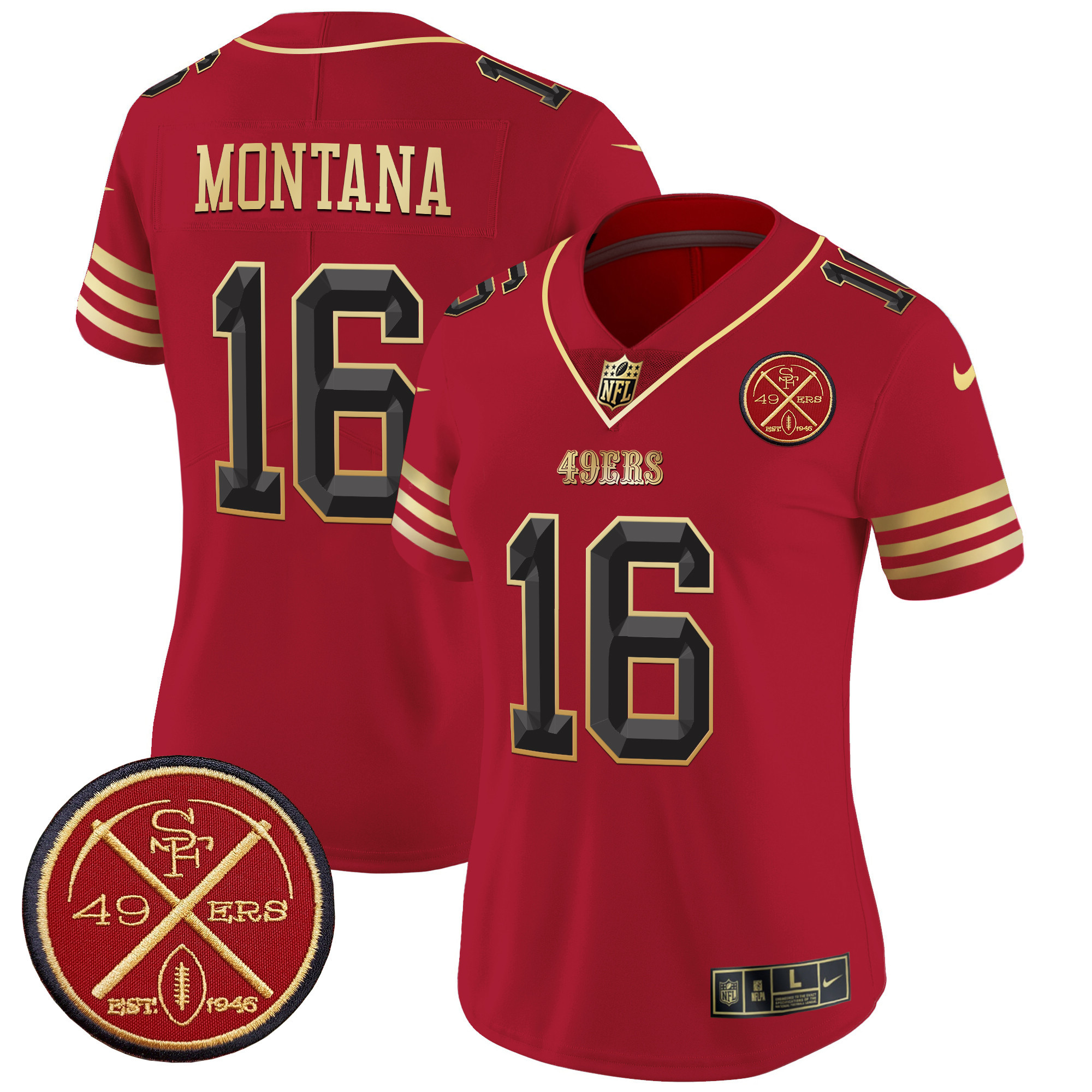 Women's San Francisco 49ers Est.1946 Patch Vapor Limited Jersey V2 - All Stitched - Image 10