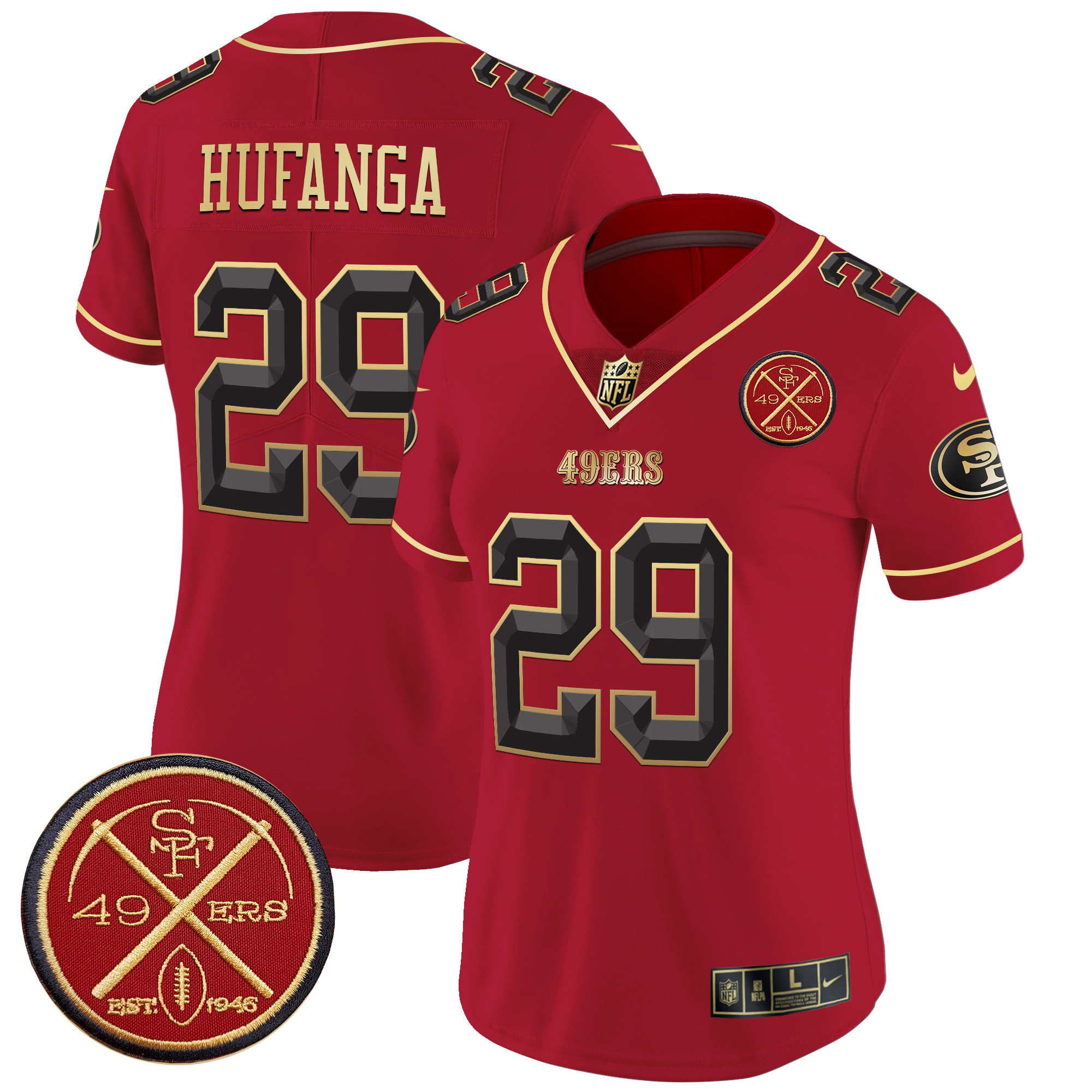Women's San Francisco 49ers Est.1946 Patch Vapor Limited Jersey V2 - All Stitched - Image 22