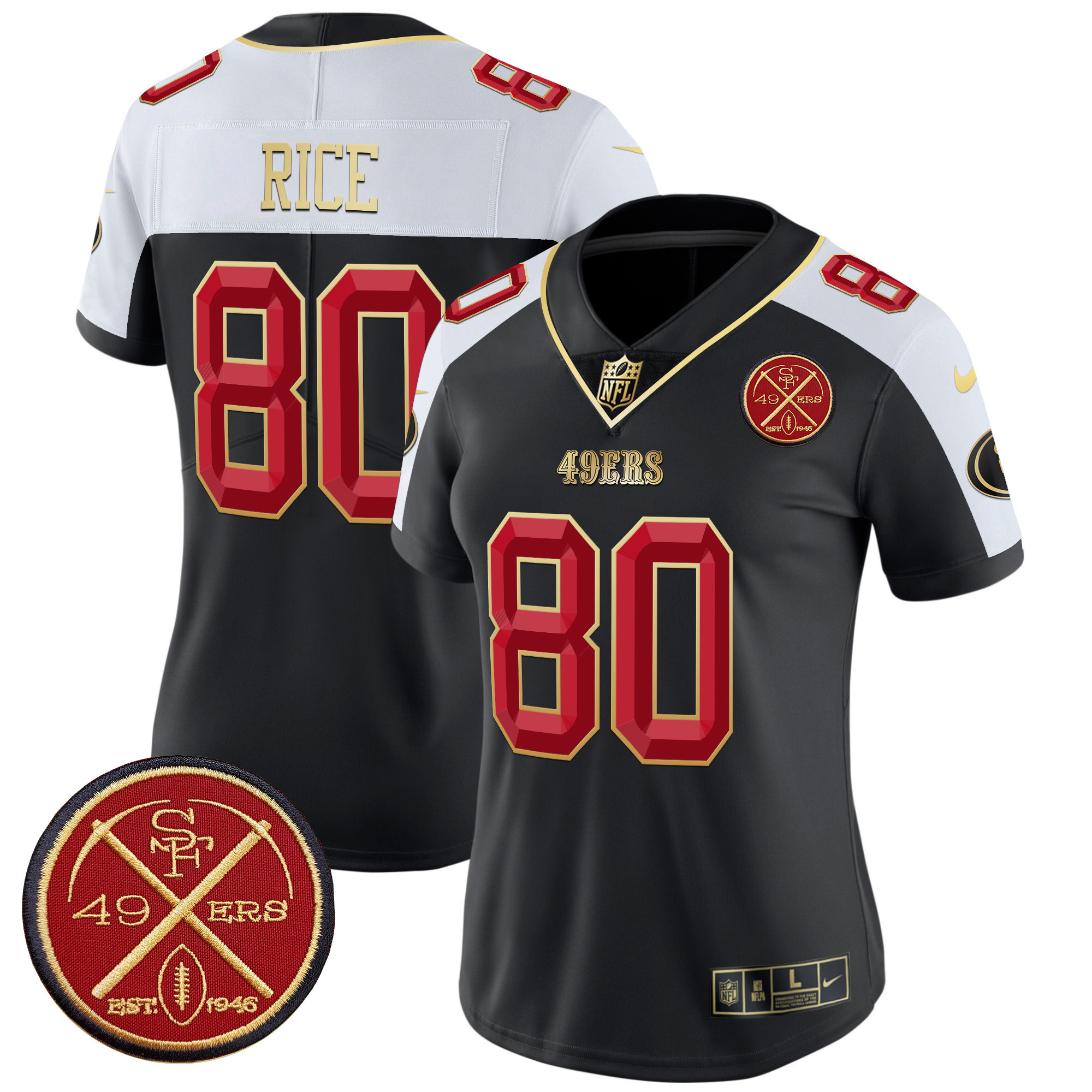 Women's San Francisco 49ers Est.1946 Patch Vapor Limited Jersey V2 - All Stitched - Image 38