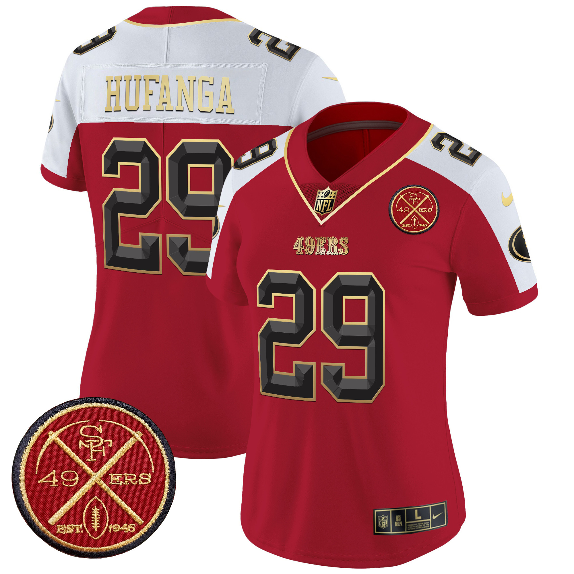 Women's San Francisco 49ers Est.1946 Patch Vapor Limited Jersey V2 - All Stitched - Image 32