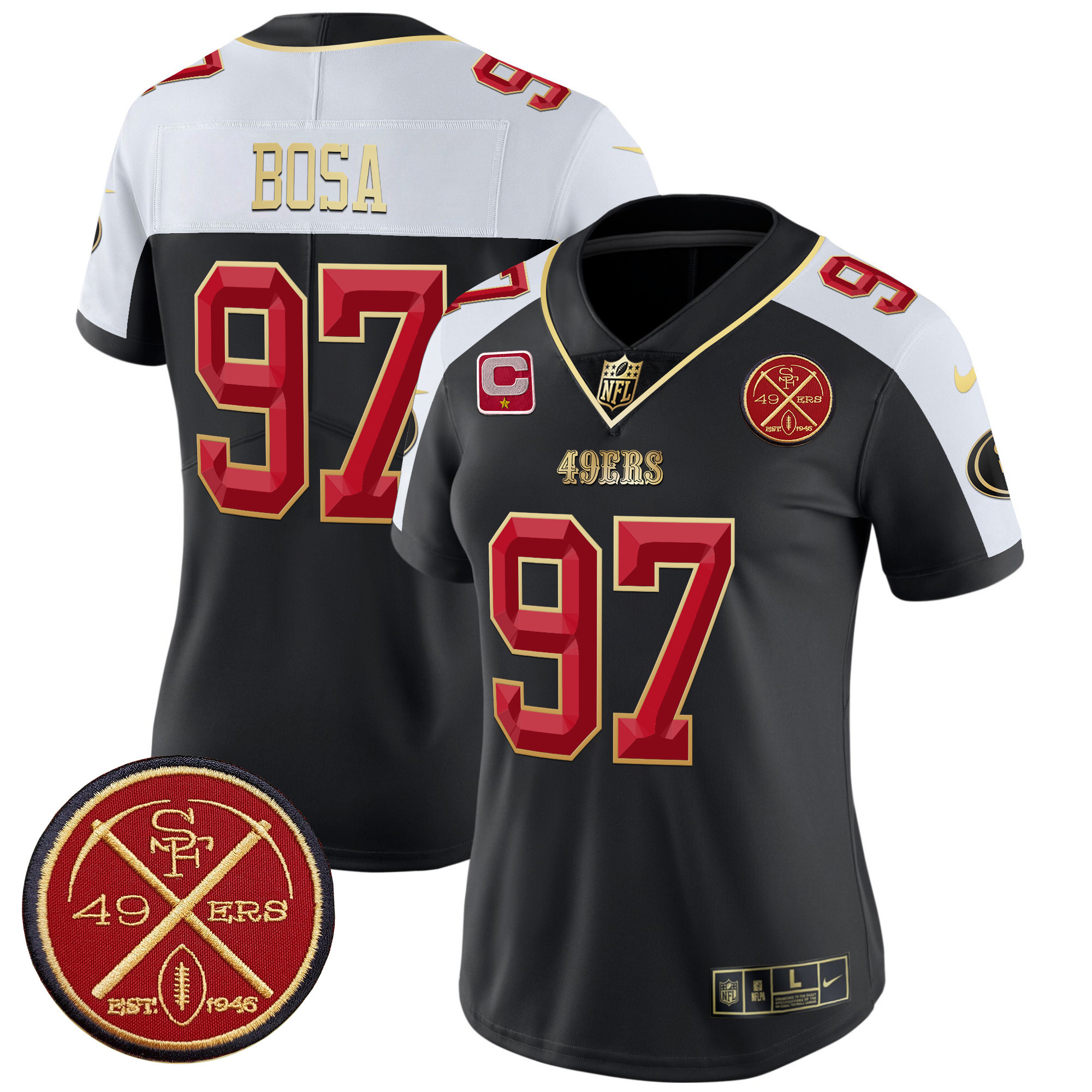 Women's San Francisco 49ers Est.1946 Patch Vapor Limited Jersey V2 - All Stitched - Image 39