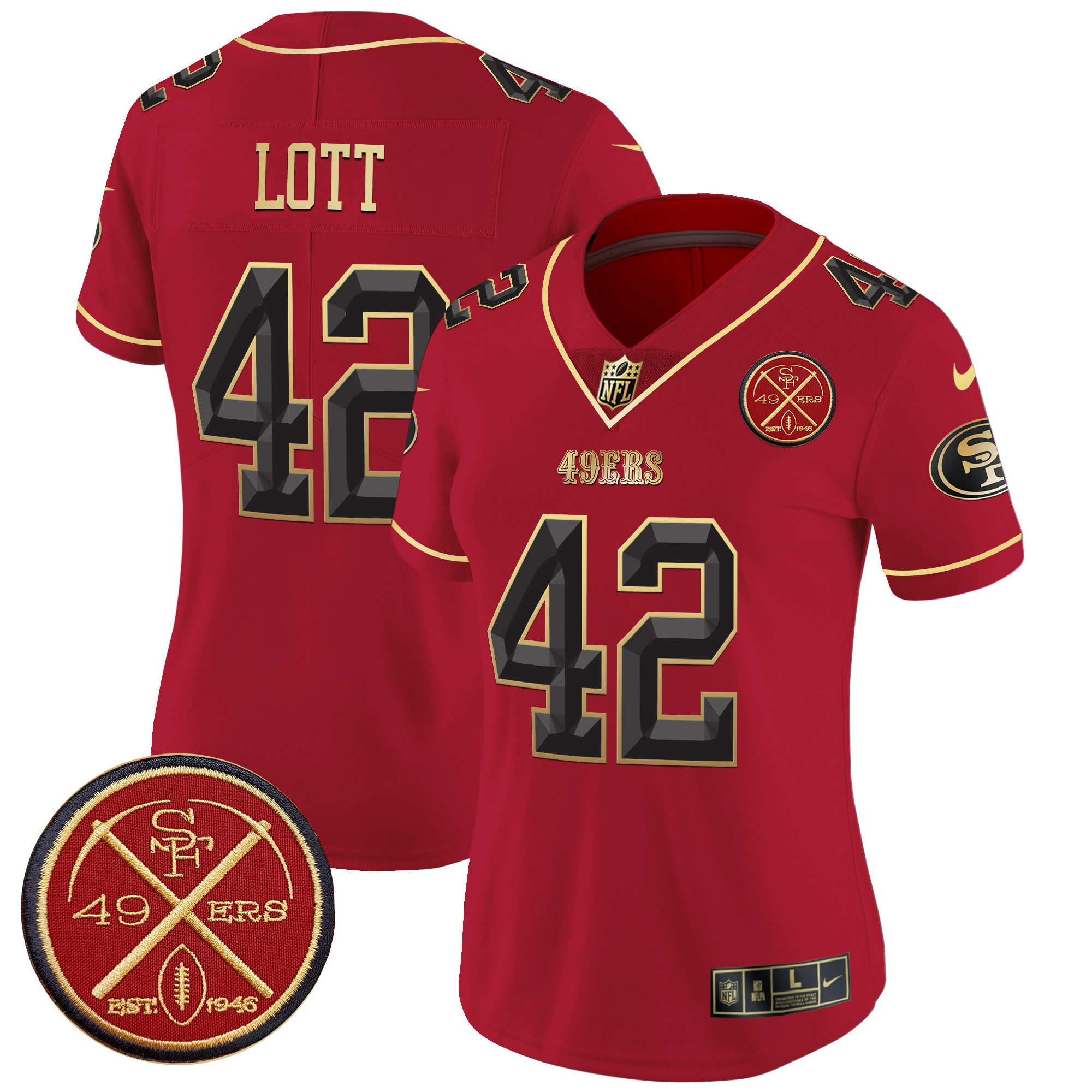 Women's San Francisco 49ers Est.1946 Patch Vapor Limited Jersey V2 - All Stitched - Image 21