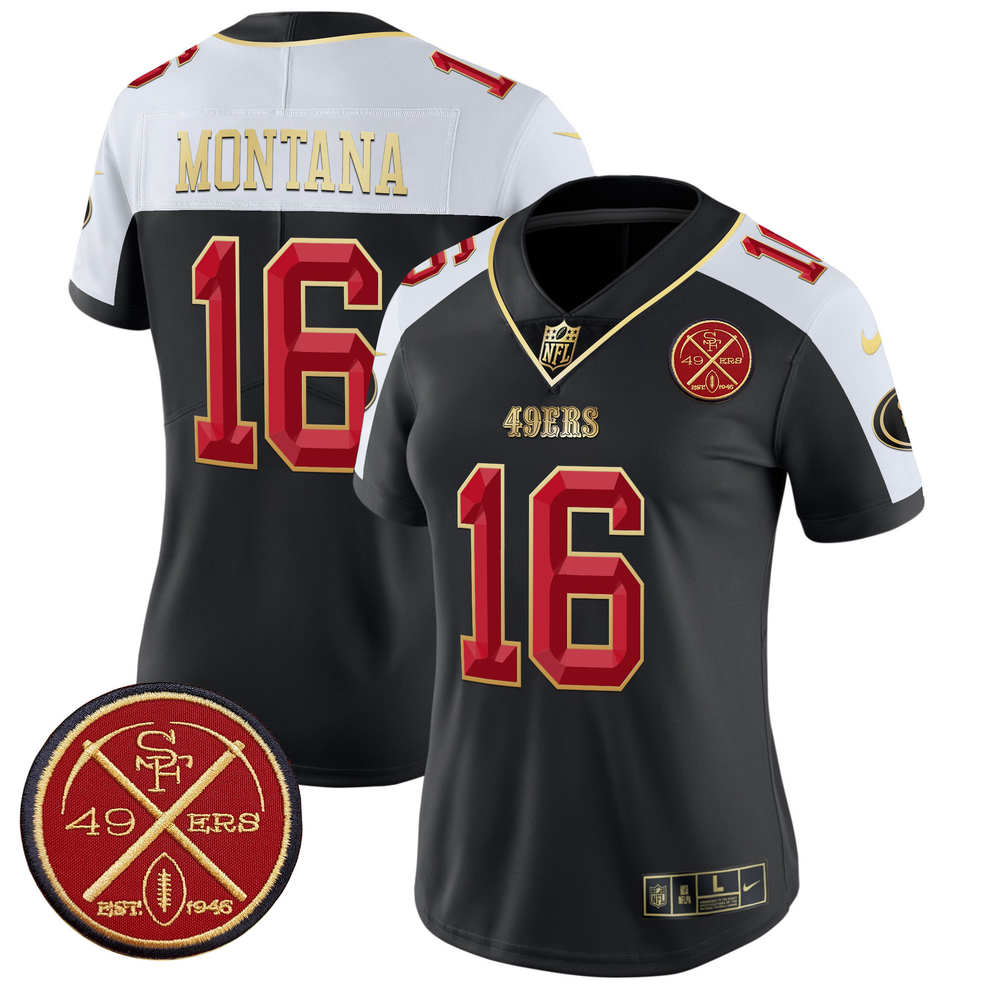 Women's San Francisco 49ers Est.1946 Patch Vapor Limited Jersey V2 - All Stitched - Image 40