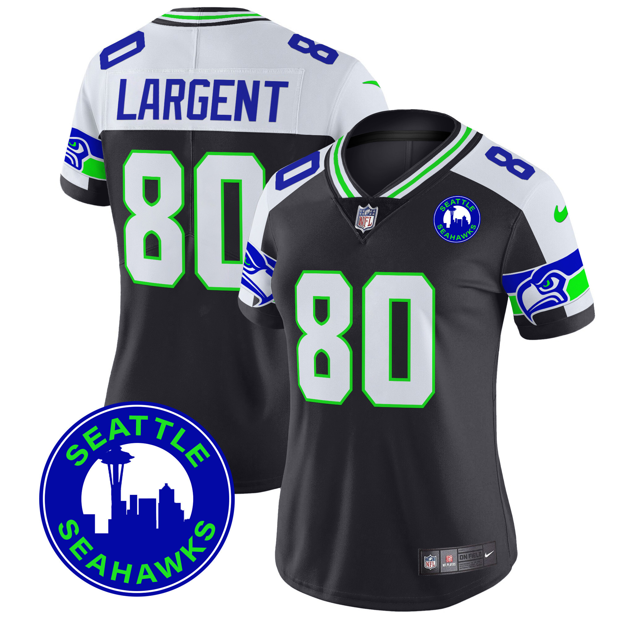 Women's Seattle Seahawks 2024 Seattle City Patch Vapor Limited Jersey - All Stitched - Image 40