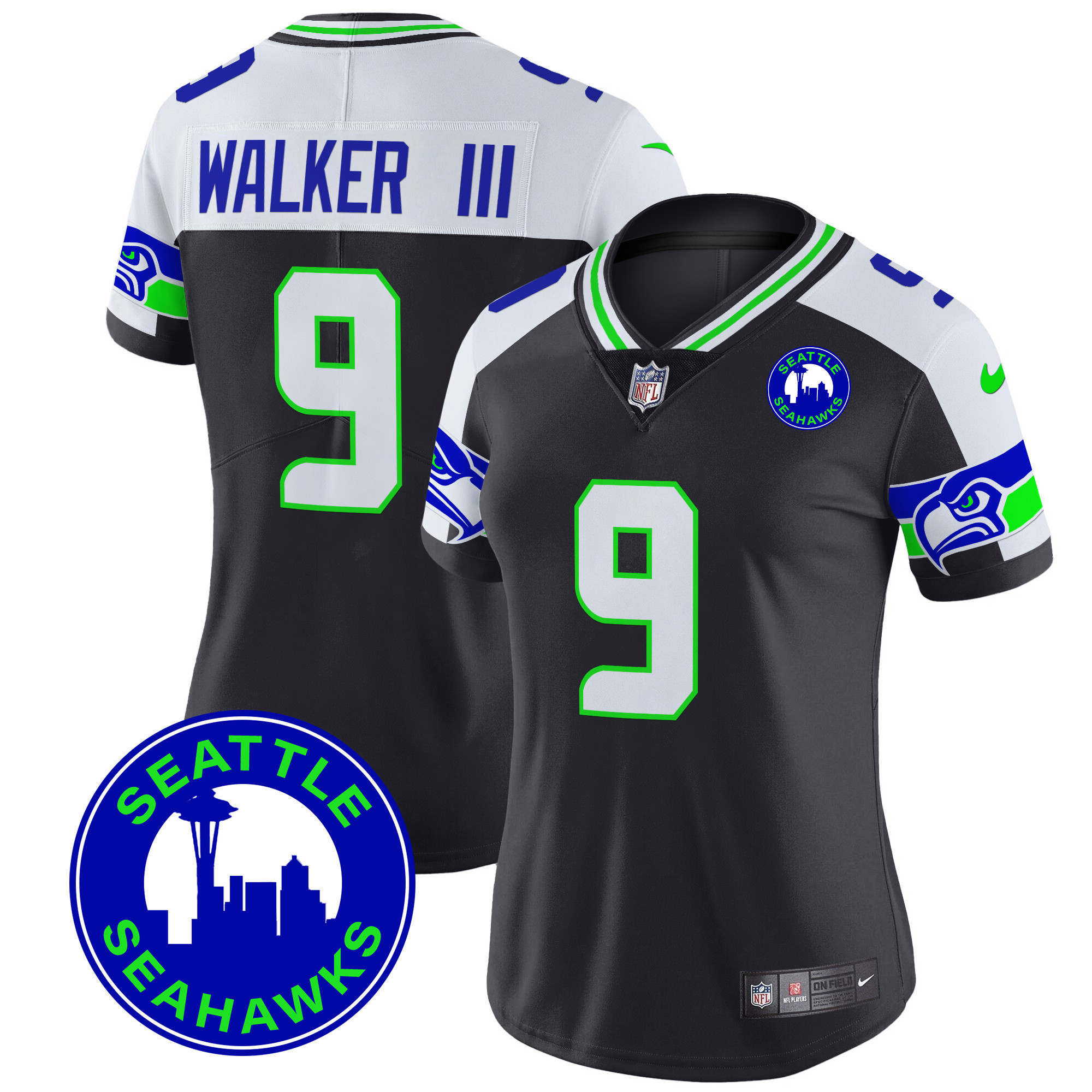 Women's Seattle Seahawks 2024 Seattle City Patch Vapor Limited Jersey - All Stitched - Image 39