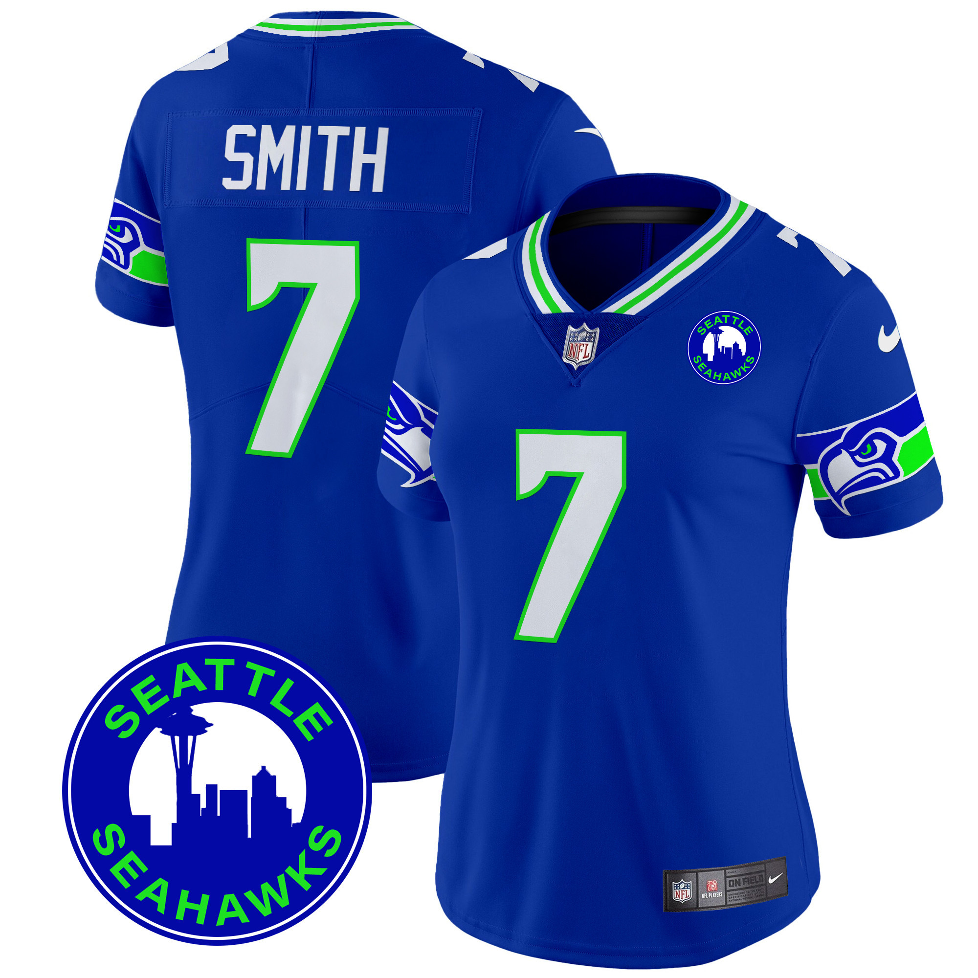 Women's Seattle Seahawks 2024 Seattle City Patch Vapor Limited Jersey - All Stitched - Image 9