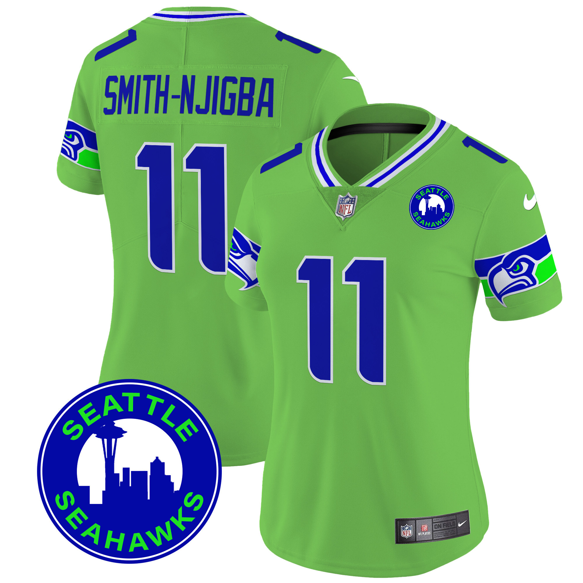 Women's Seattle Seahawks 2024 Seattle City Patch Vapor Limited Jersey - All Stitched - Image 28