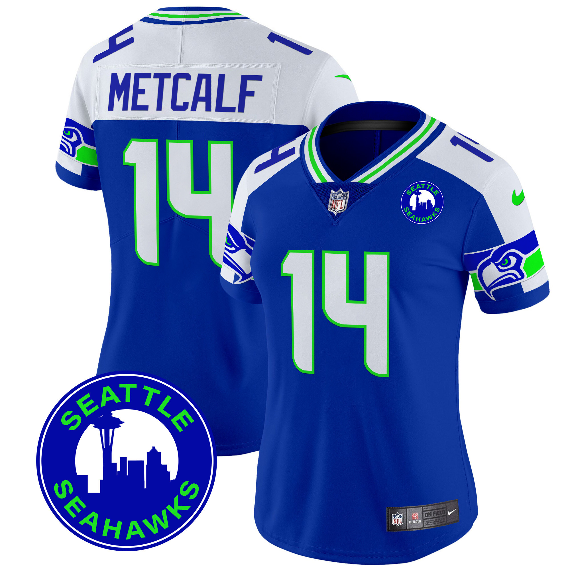 Women's Seattle Seahawks 2024 Seattle City Patch Vapor Limited Jersey - All Stitched - Image 3