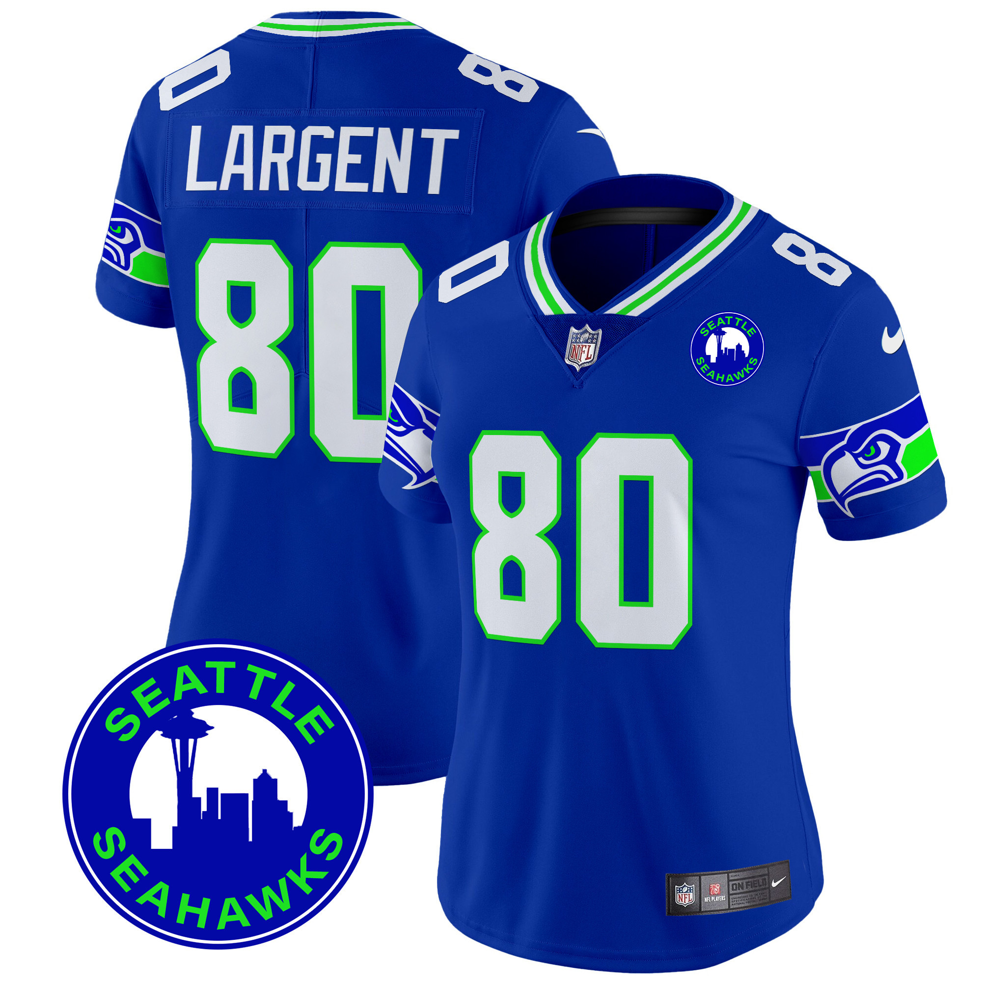 Women's Seattle Seahawks 2024 Seattle City Patch Vapor Limited Jersey - All Stitched - Image 12