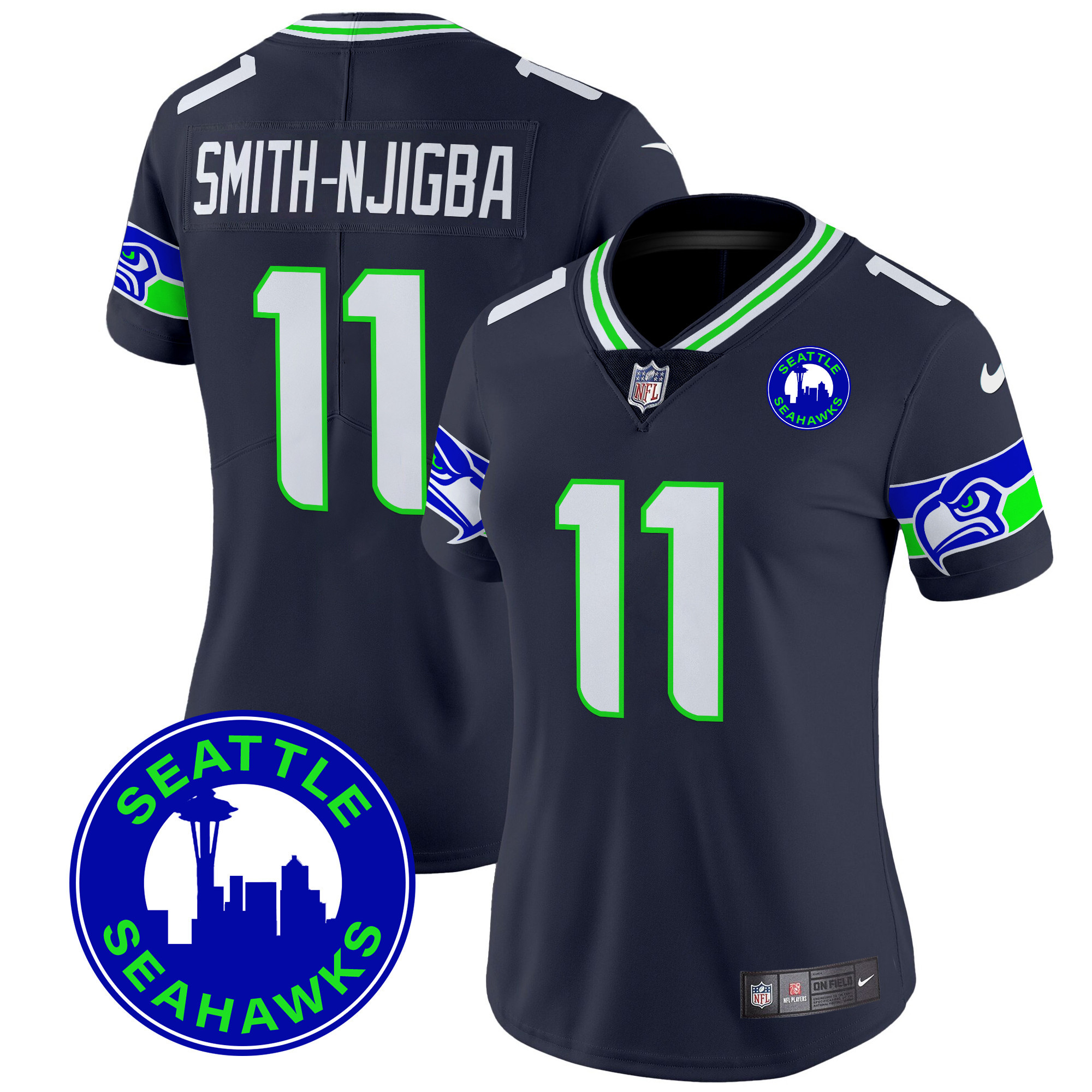 Women's Seattle Seahawks 2024 Seattle City Patch Vapor Limited Jersey - All Stitched - Image 21