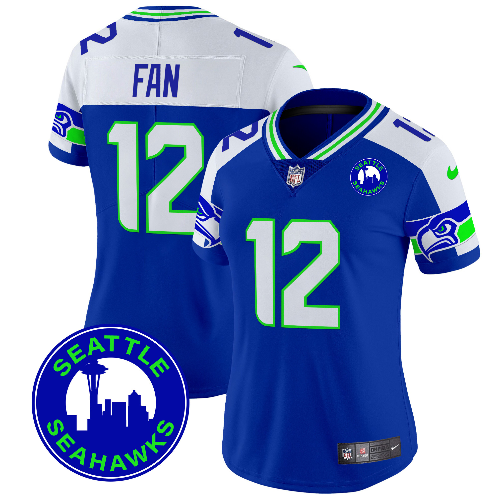 Women's Seattle Seahawks 2024 Seattle City Patch Vapor Limited Jersey - All Stitched - Image 6