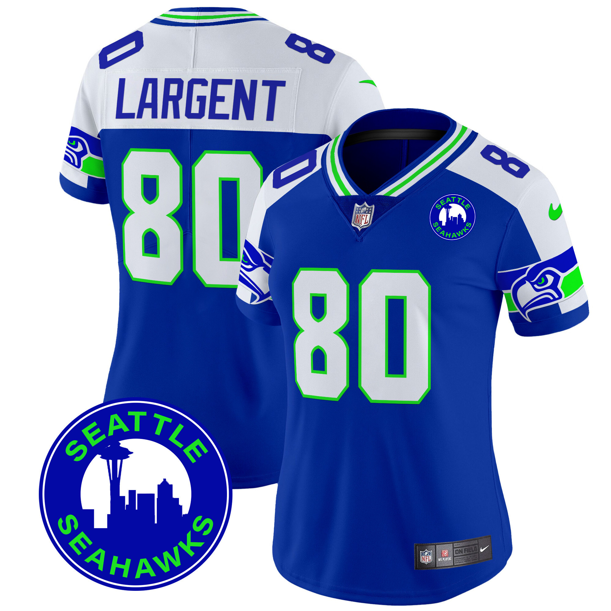 Women's Seattle Seahawks 2024 Seattle City Patch Vapor Limited Jersey - All Stitched - Image 5