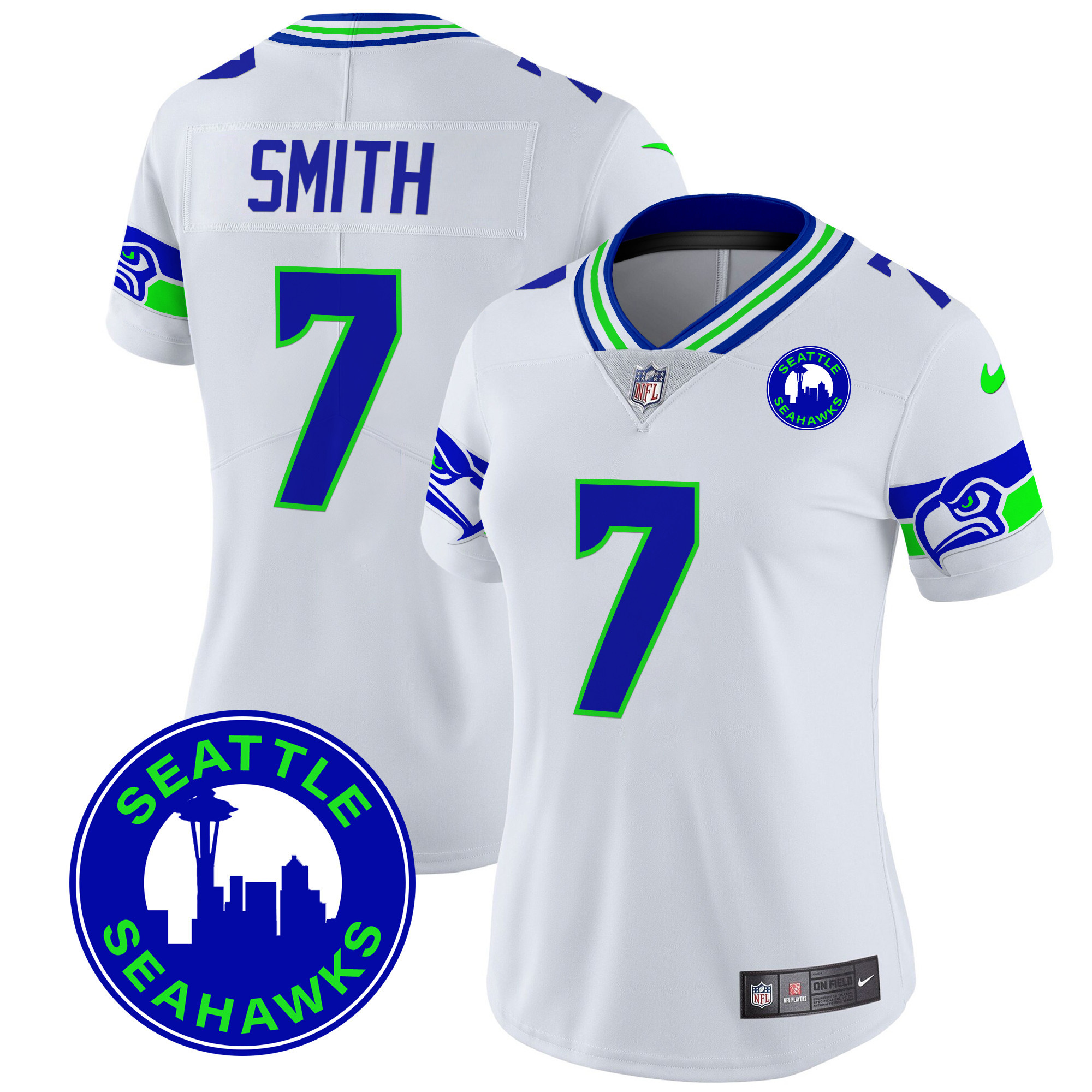 Women's Seattle Seahawks 2024 Seattle City Patch Vapor Limited Jersey - All Stitched - Image 16