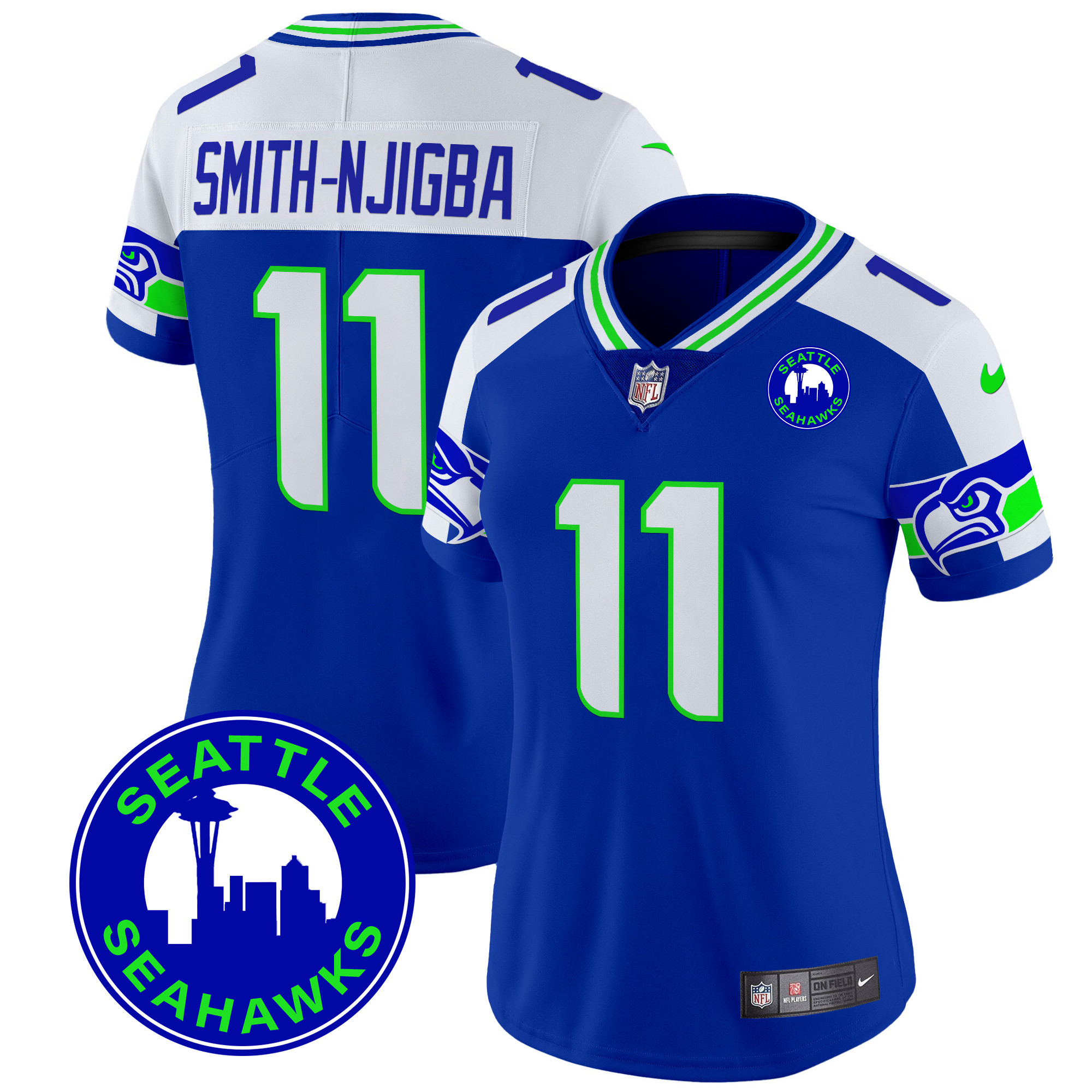 Women's Seattle Seahawks 2024 Seattle City Patch Vapor Limited Jersey - All Stitched - Image 42