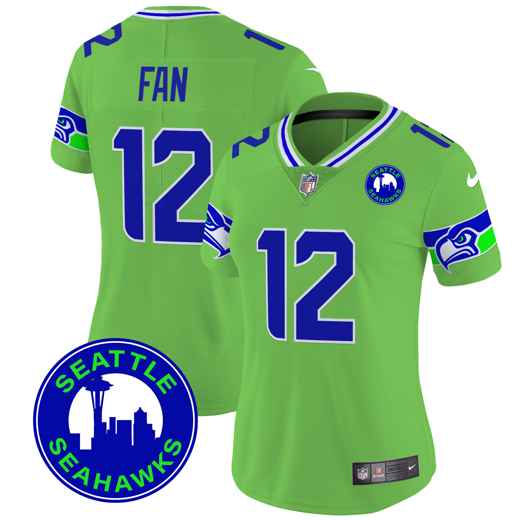 Women's Seattle Seahawks 2024 Seattle City Patch Vapor Limited Jersey - All Stitched - Image 34