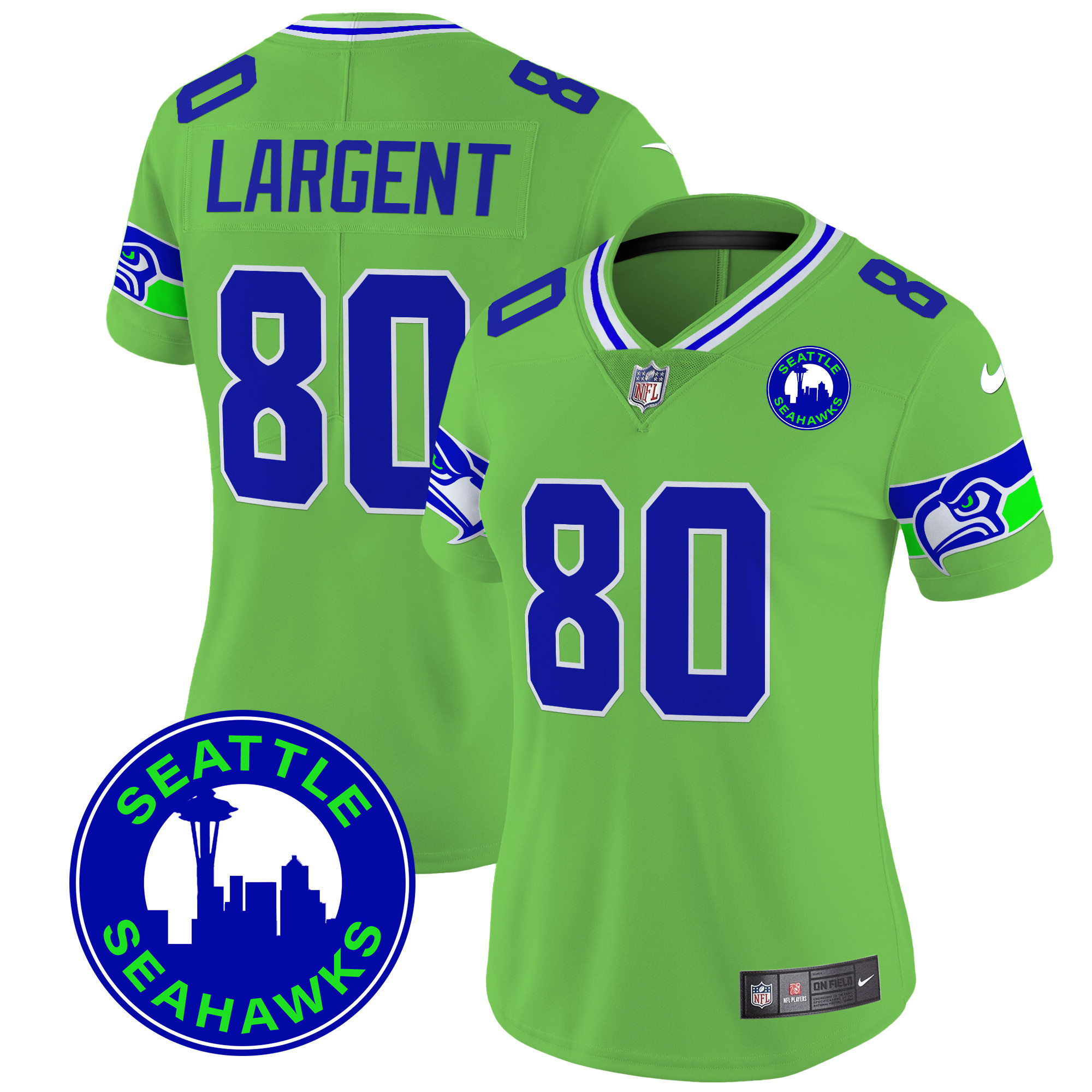 Women's Seattle Seahawks 2024 Seattle City Patch Vapor Limited Jersey - All Stitched - Image 33