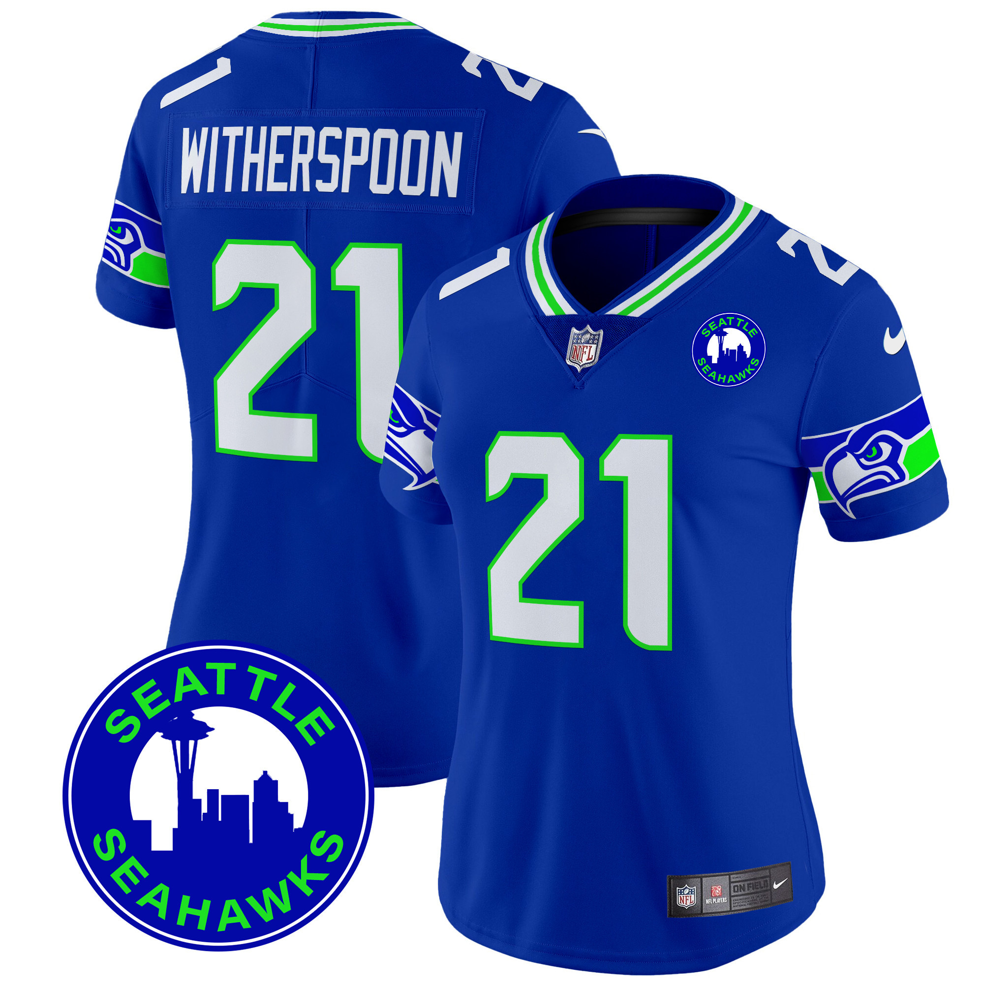 Women's Seattle Seahawks 2024 Seattle City Patch Vapor Limited Jersey - All Stitched - Image 8