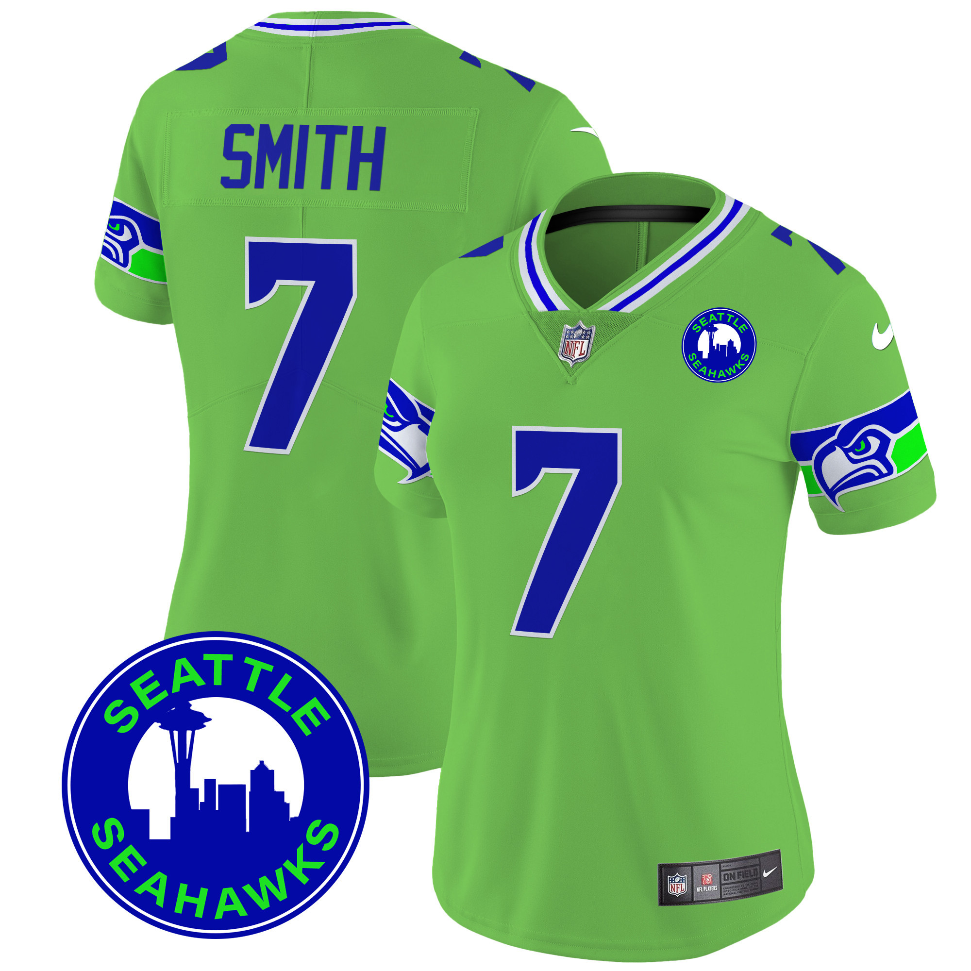 Women's Seattle Seahawks 2024 Seattle City Patch Vapor Limited Jersey - All Stitched - Image 30