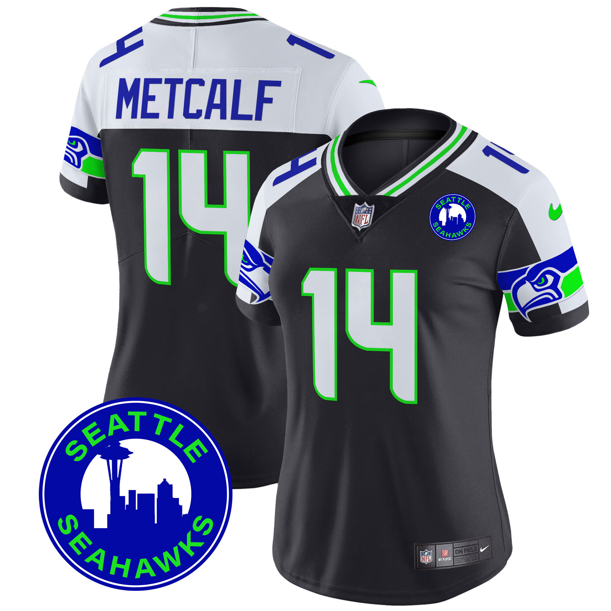 Women's Seattle Seahawks 2024 Seattle City Patch Vapor Limited Jersey - All Stitched - Image 38