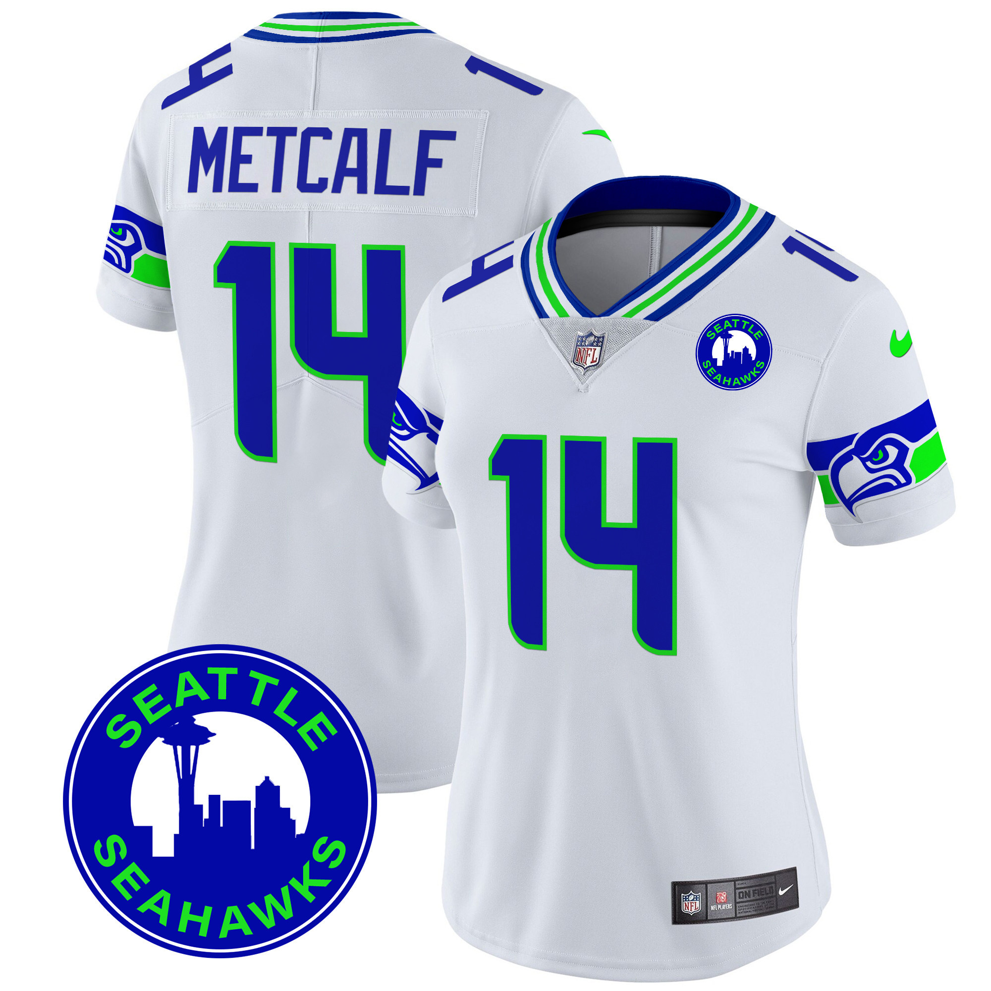 Women's Seattle Seahawks 2024 Seattle City Patch Vapor Limited Jersey - All Stitched - Image 17