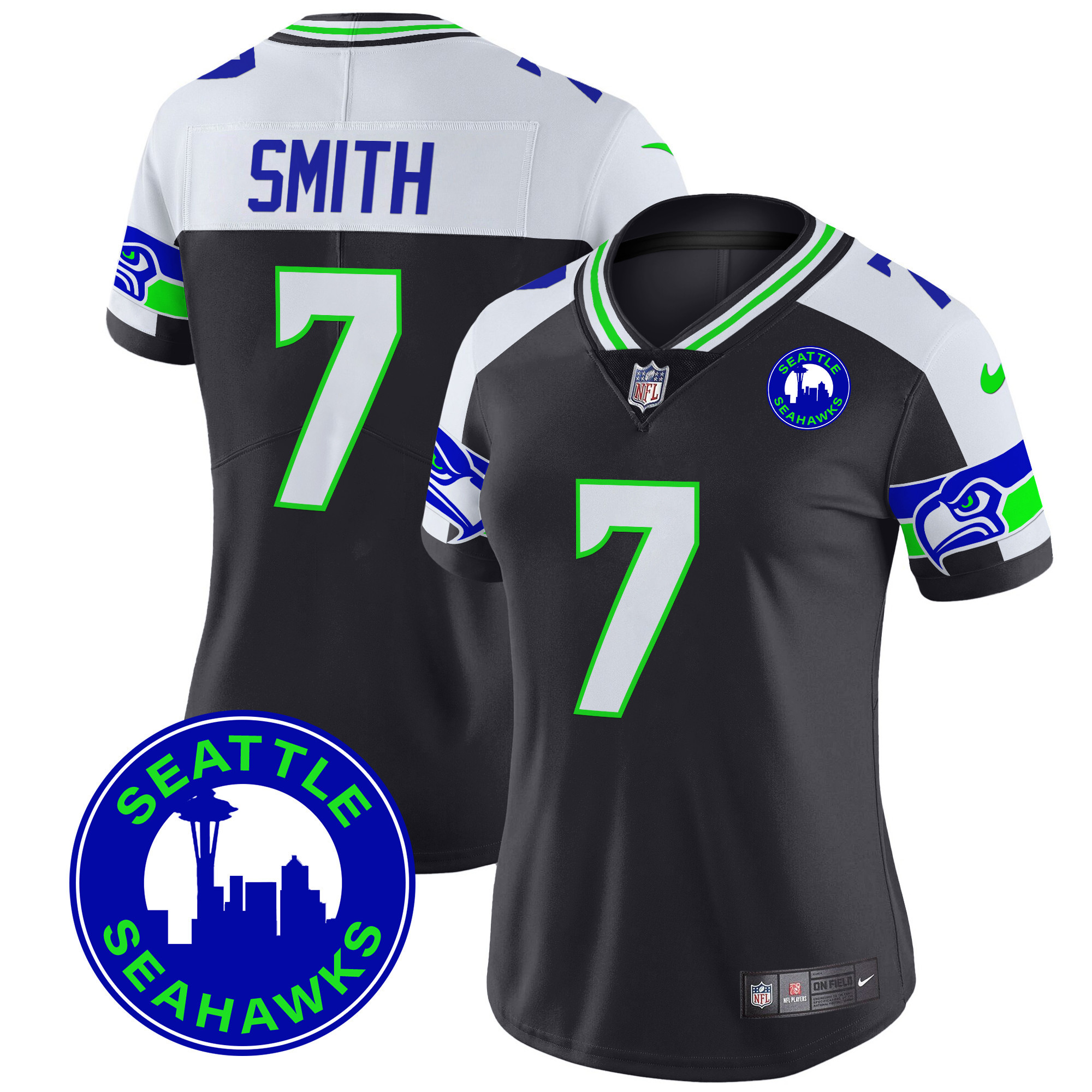 Women's Seattle Seahawks 2024 Seattle City Patch Vapor Limited Jersey - All Stitched - Image 37