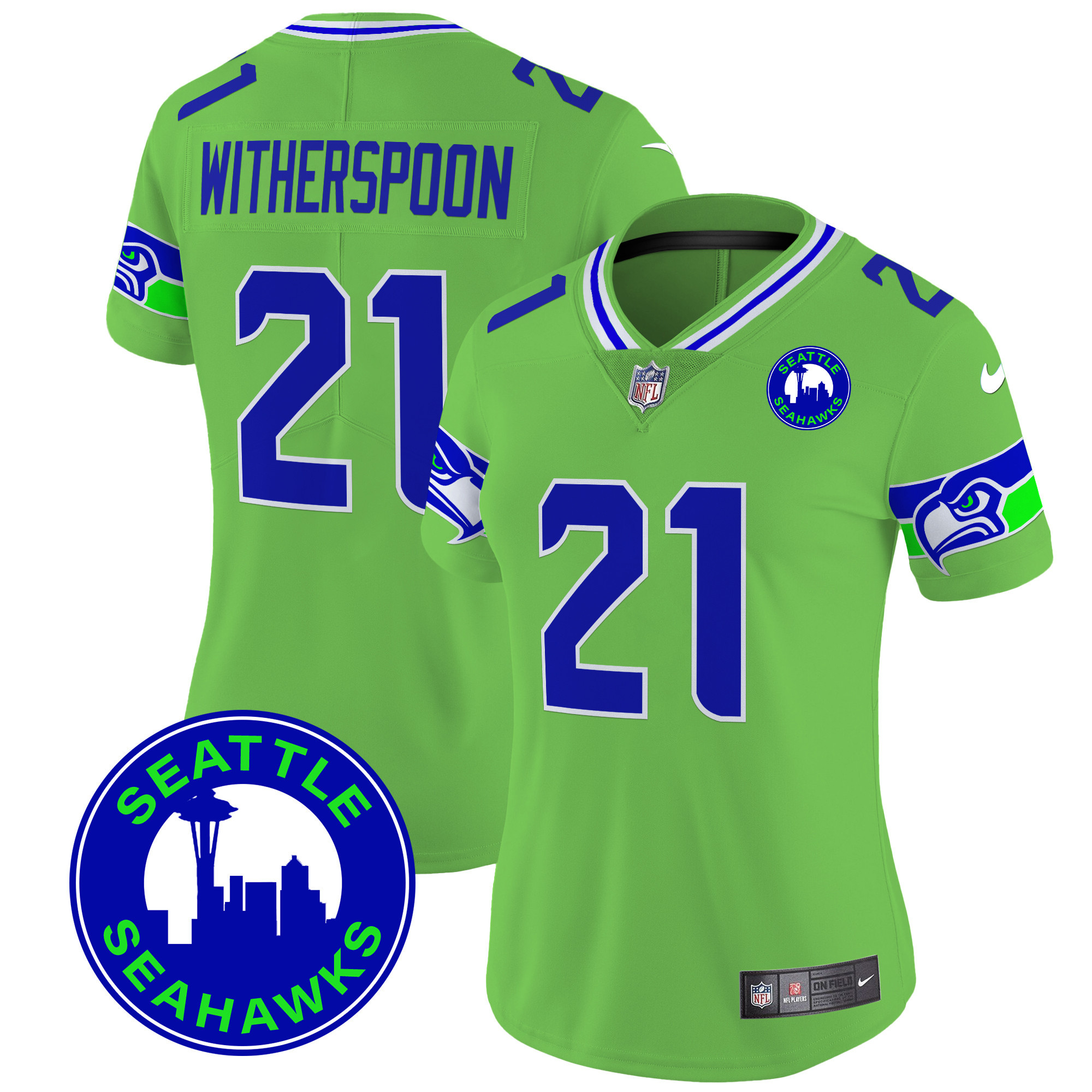 Women's Seattle Seahawks 2024 Seattle City Patch Vapor Limited Jersey - All Stitched - Image 29