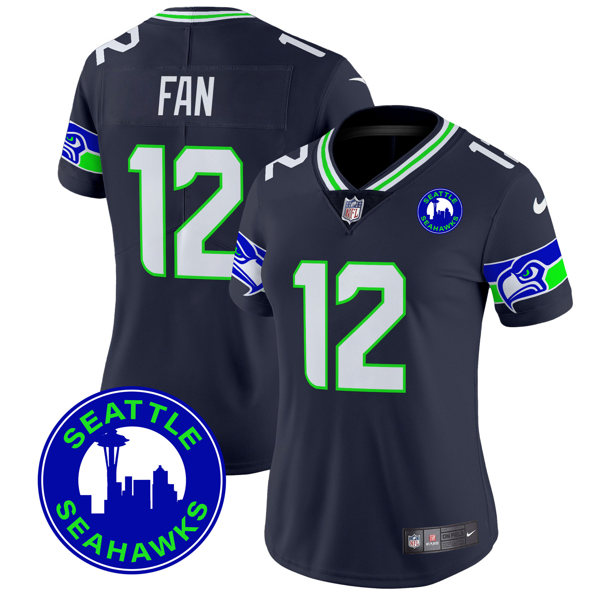 Women's Seattle Seahawks 2024 Seattle City Patch Vapor Limited Jersey - All Stitched - Image 27