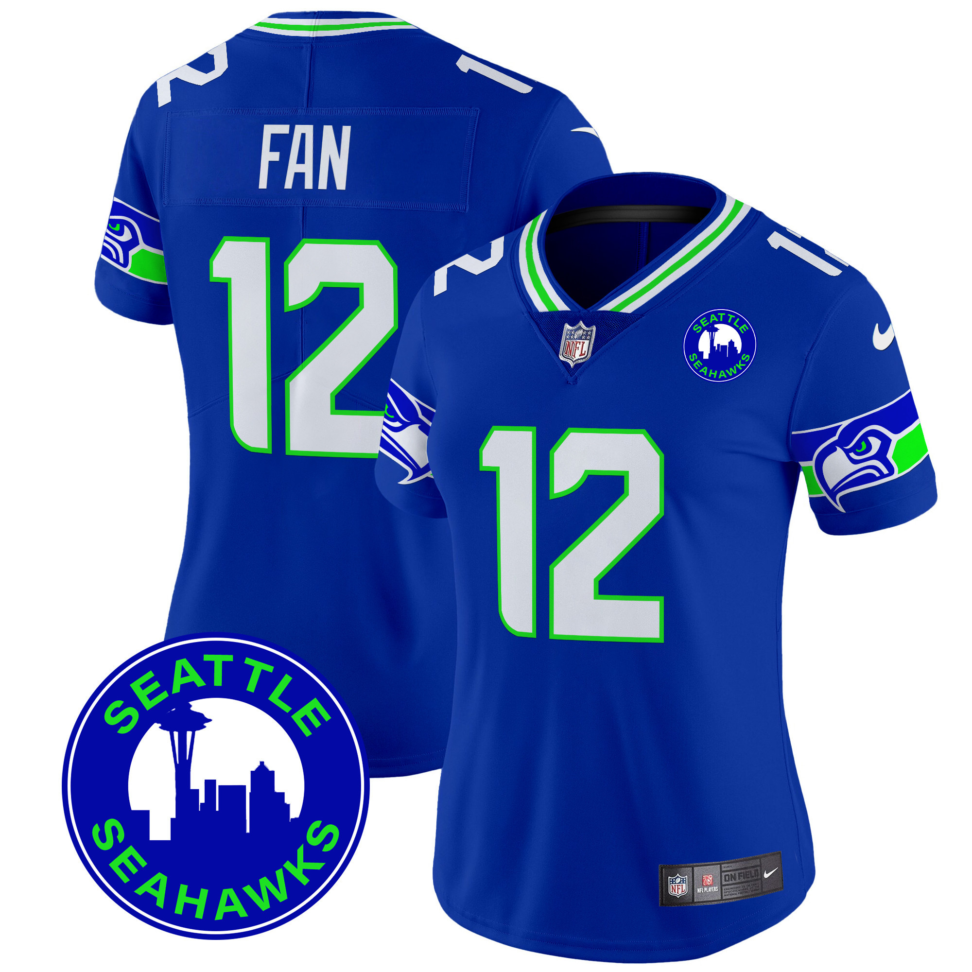 Women's Seattle Seahawks 2024 Seattle City Patch Vapor Limited Jersey - All Stitched - Image 13