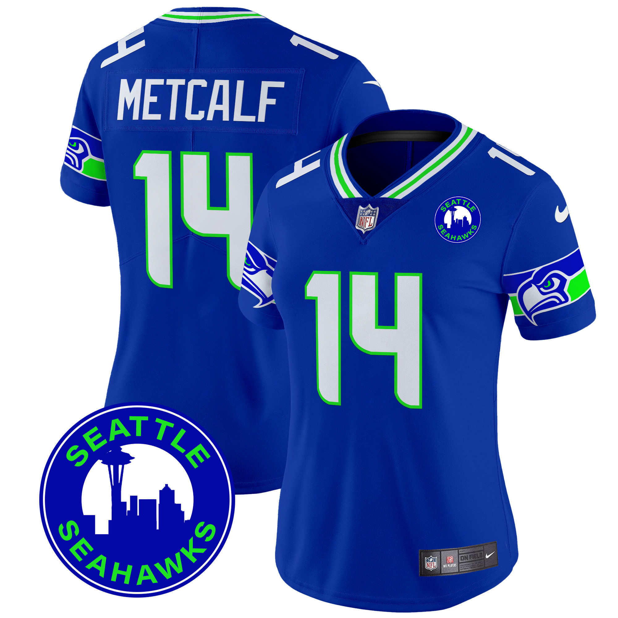 Women's Seattle Seahawks 2024 Seattle City Patch Vapor Limited Jersey - All Stitched - Image 10