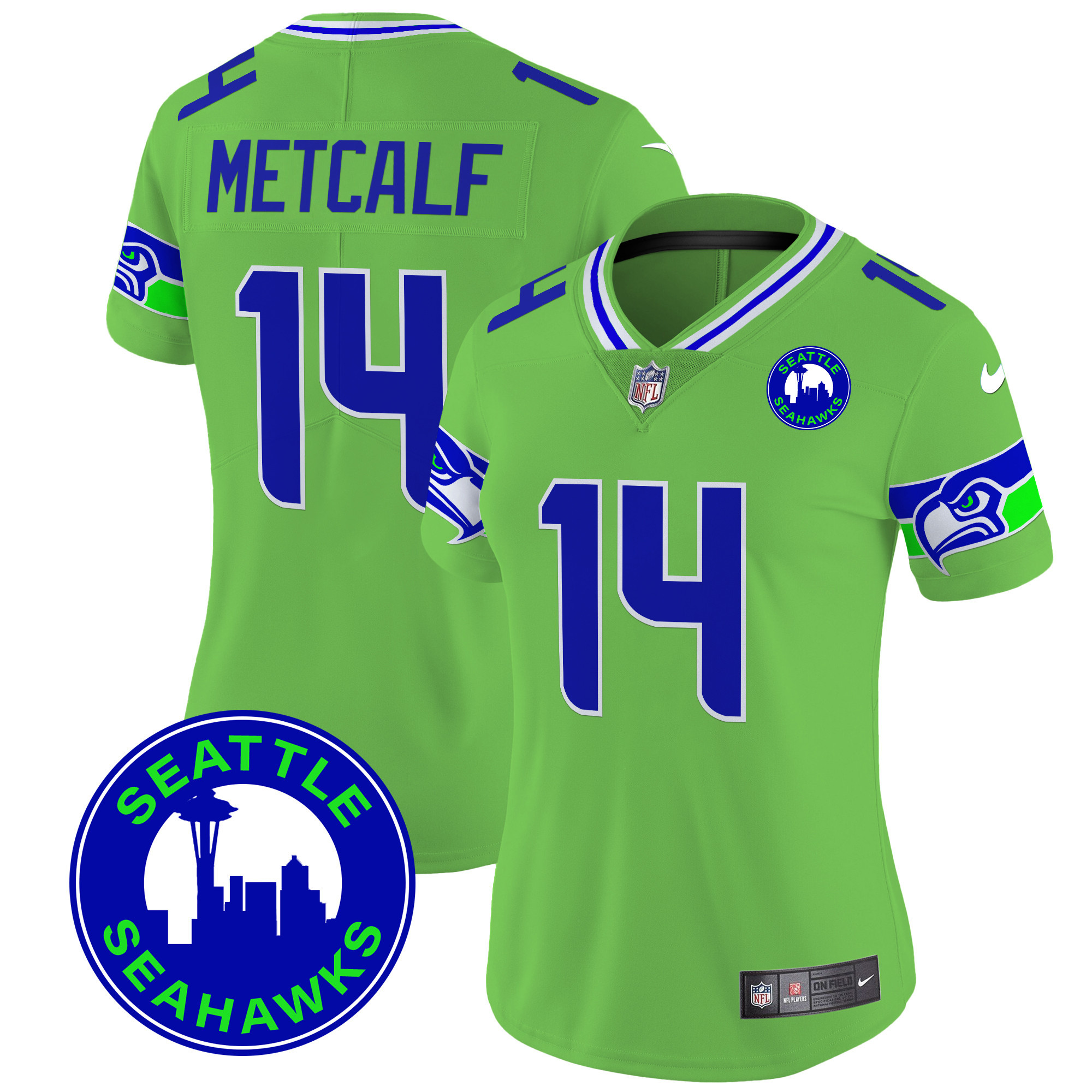 Women's Seattle Seahawks 2024 Seattle City Patch Vapor Limited Jersey - All Stitched - Image 31
