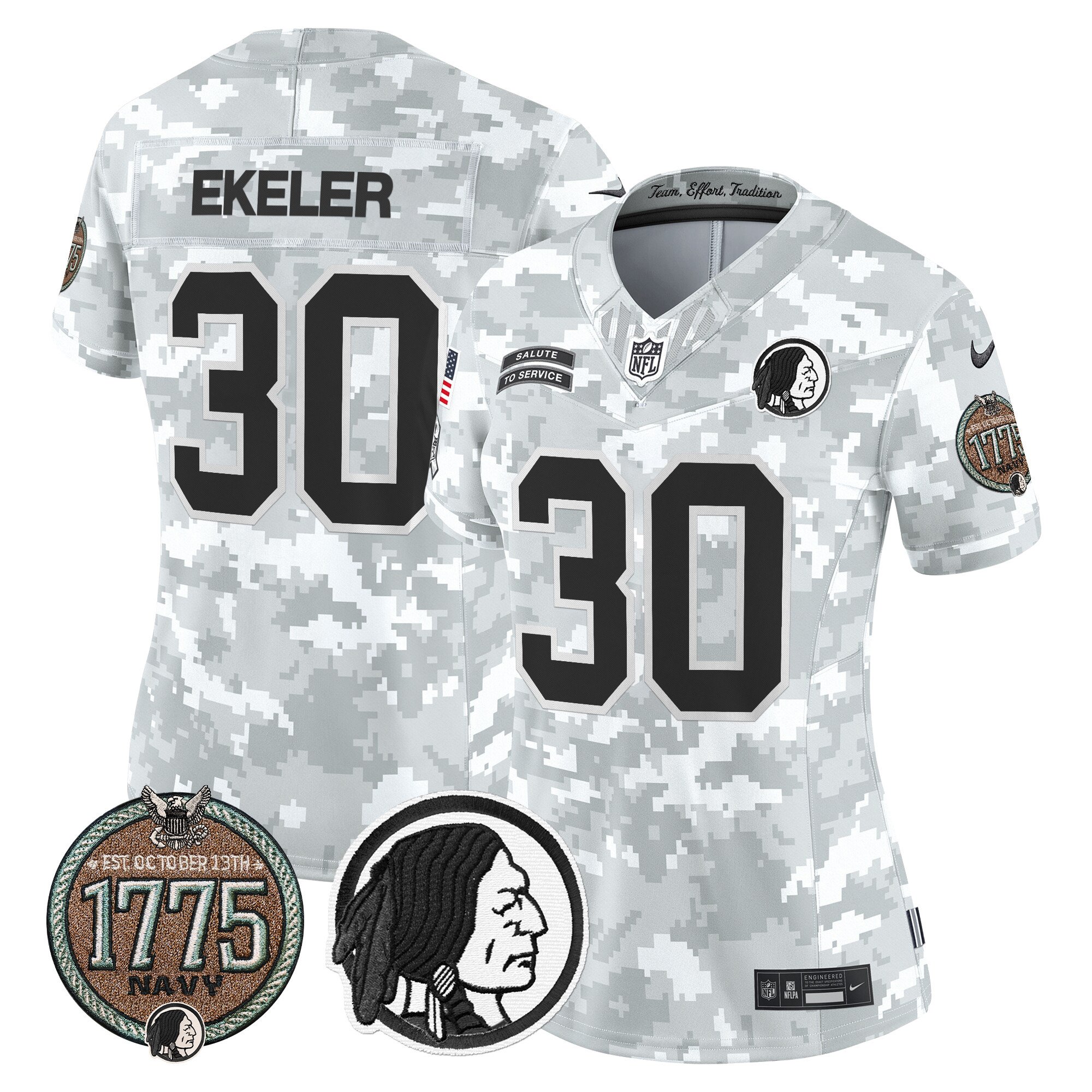 Women's Washington Redskins 2024 Salute to Service Establishment Year Patch Vapor Limited Jersey - All Stitched - Image 14
