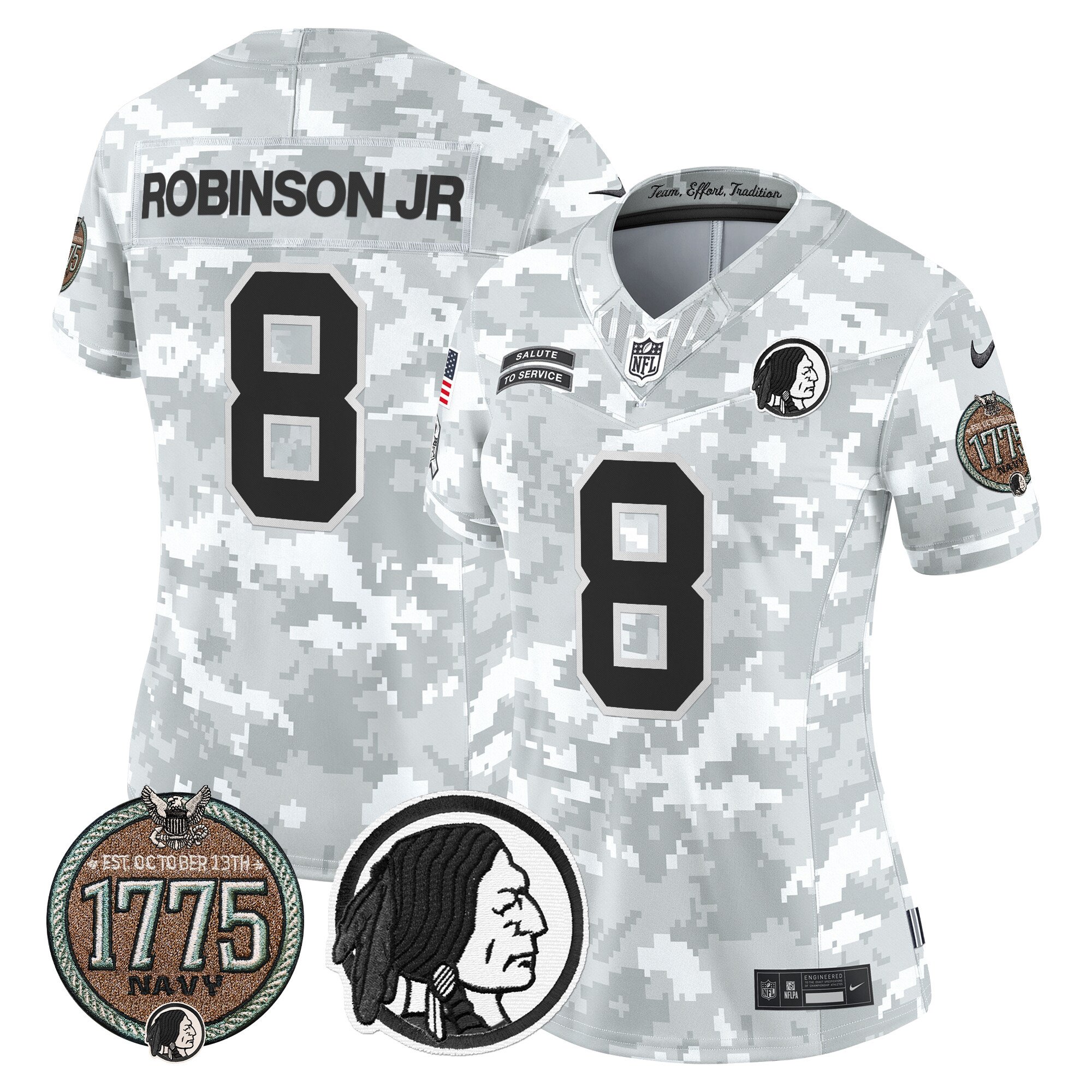 Women's Washington Redskins 2024 Salute to Service Establishment Year Patch Vapor Limited Jersey - All Stitched - Image 13