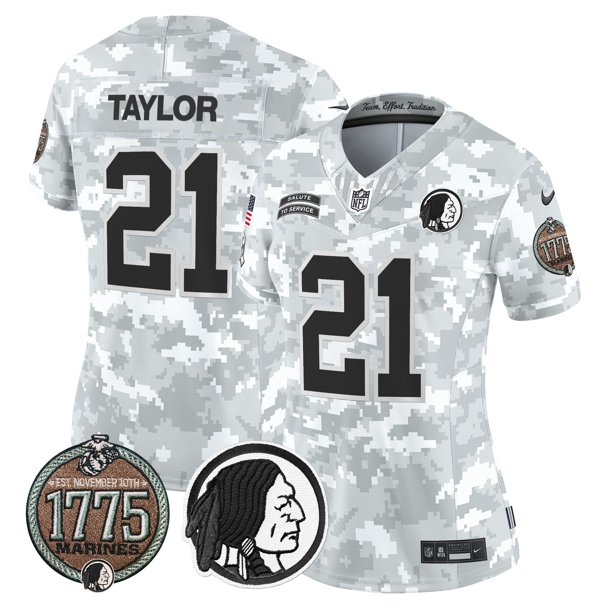 Women's Washington Redskins 2024 Salute to Service Establishment Year Patch Vapor Limited Jersey - All Stitched - Image 35