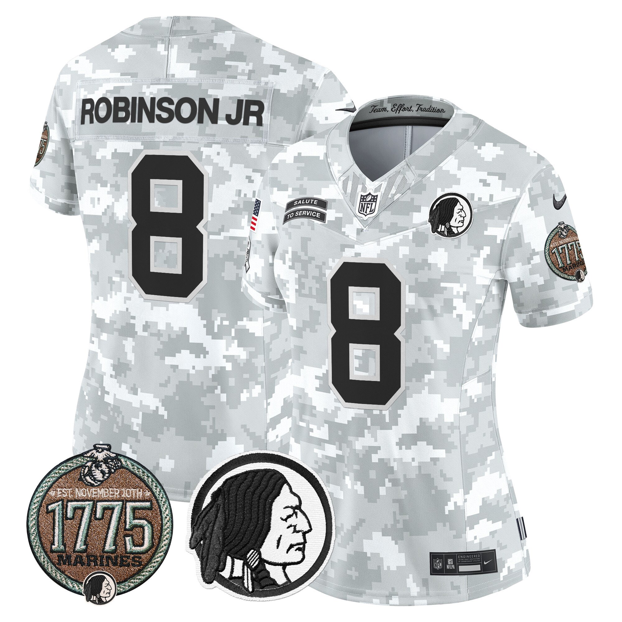 Women's Washington Redskins 2024 Salute to Service Establishment Year Patch Vapor Limited Jersey - All Stitched - Image 31