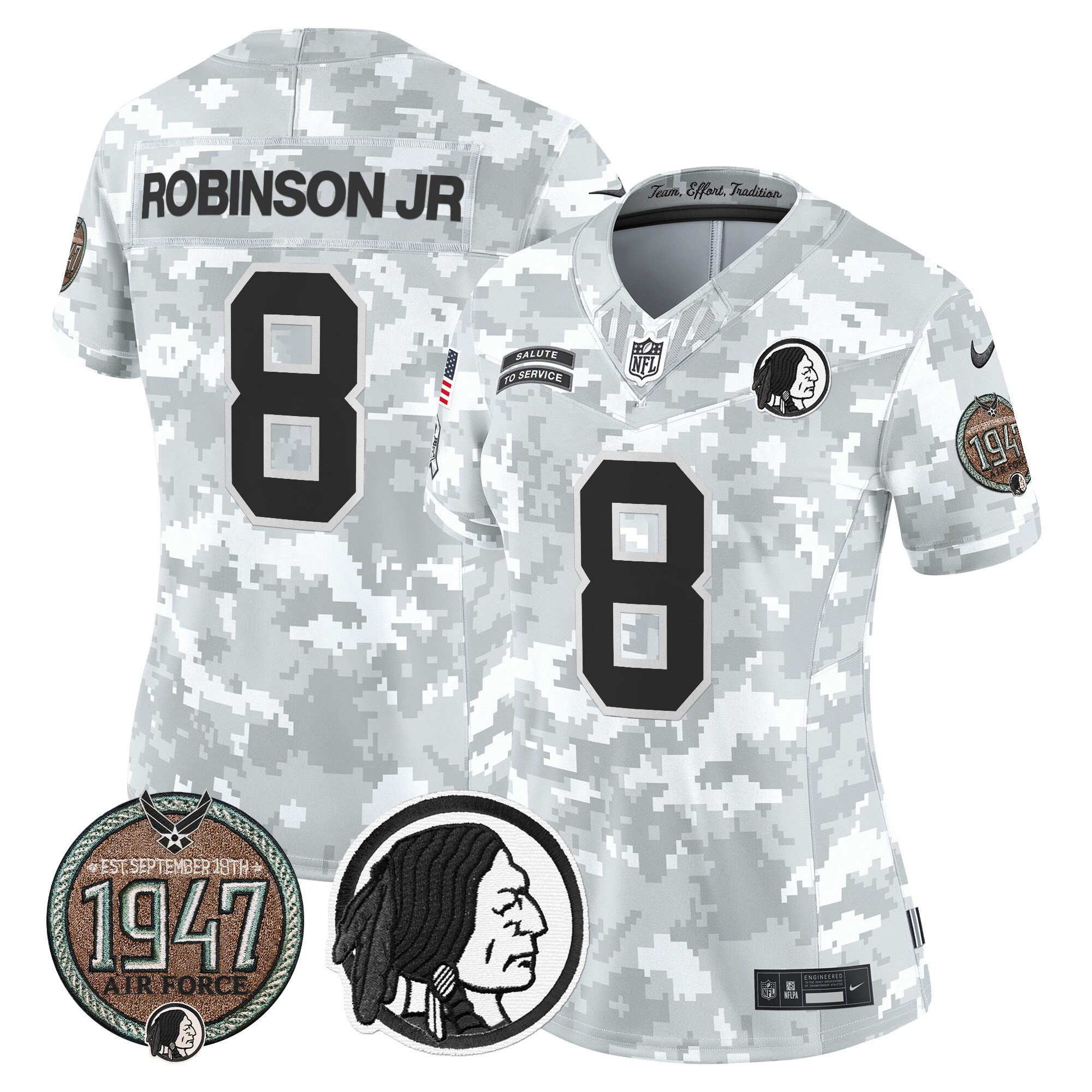 Women's Washington Redskins 2024 Salute to Service Establishment Year Patch Vapor Limited Jersey - All Stitched - Image 22